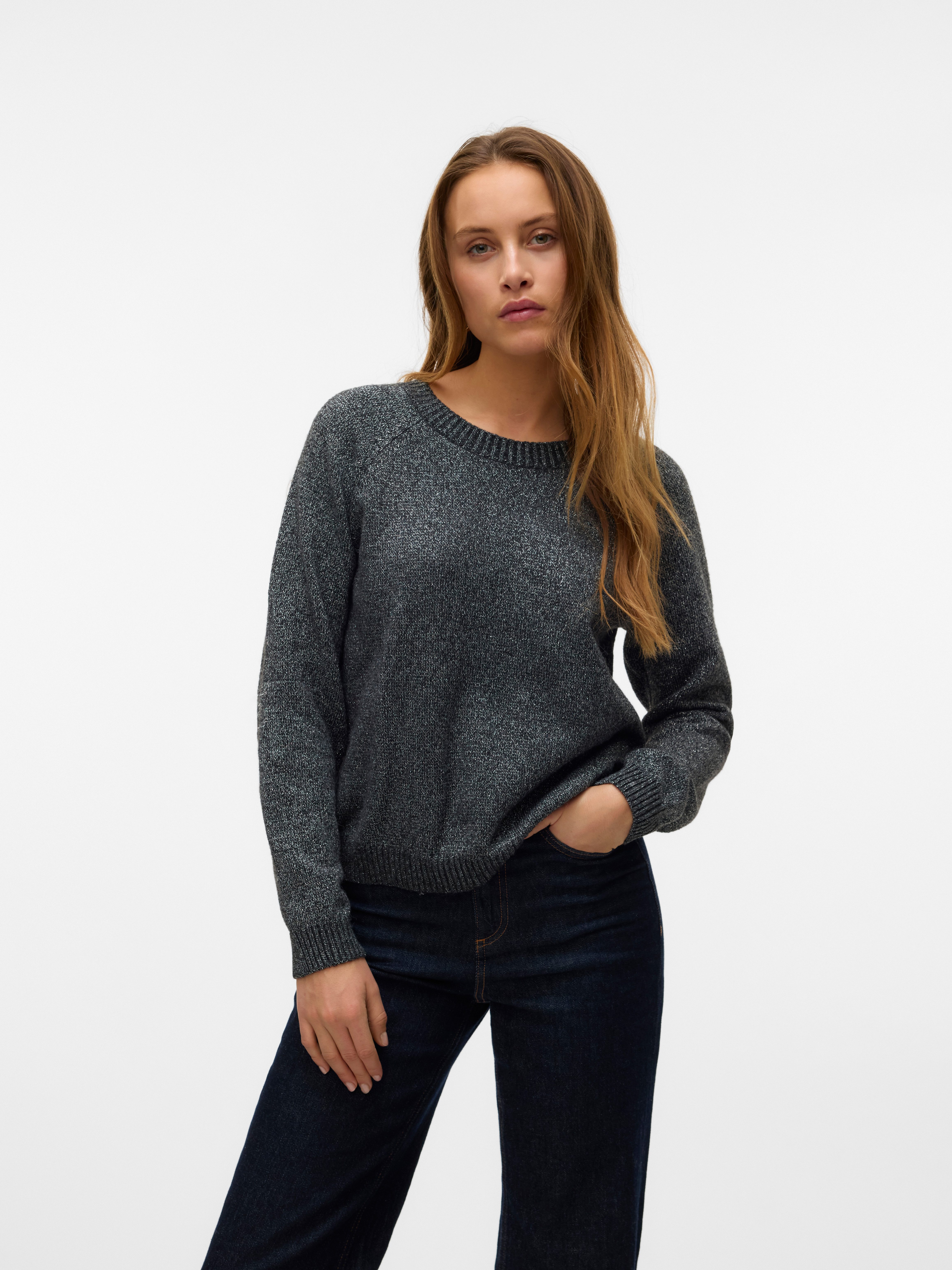 Vero Moda Trui met ronde hals VMDOFFYSHINE LS O-NECK BLOUSE REP NOOS