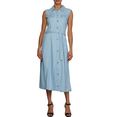 tommy hilfiger jeansjurk fitflare dress ns midi aby in trendy midilengte blauw