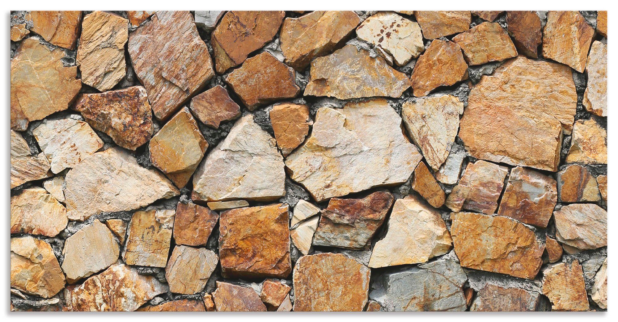 Artland Keukenwand Bruine stenen muur zelfklevend in vele maten - spatscherm keuken achter kookplaat en spoelbak als wandbescherming tegen vet, water en vuil - achterwand, wandbekl