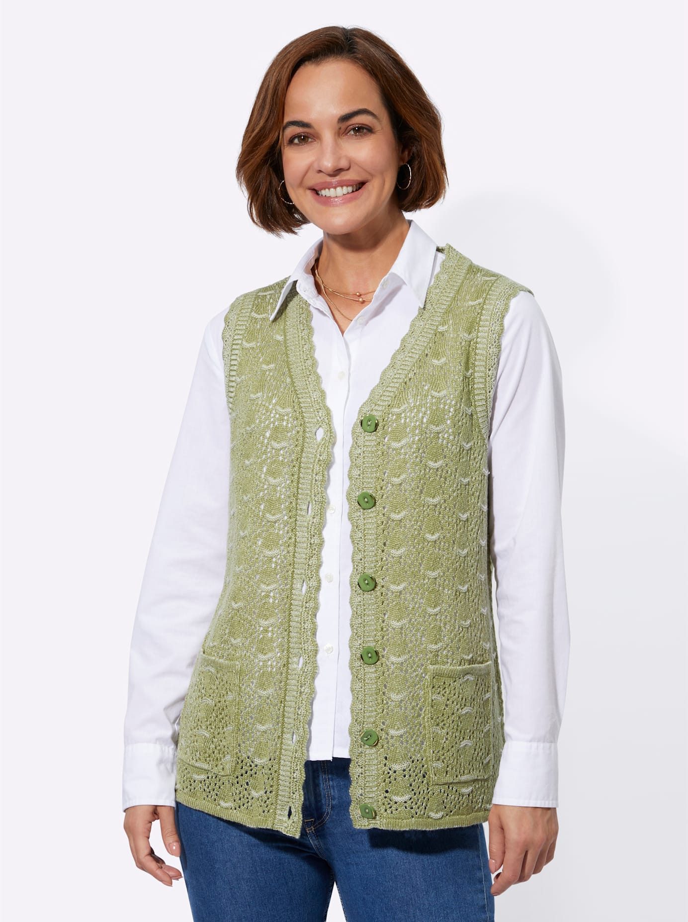 Classic Basics Mouwloos vest dames mouwloze vesten maat 48 groen
