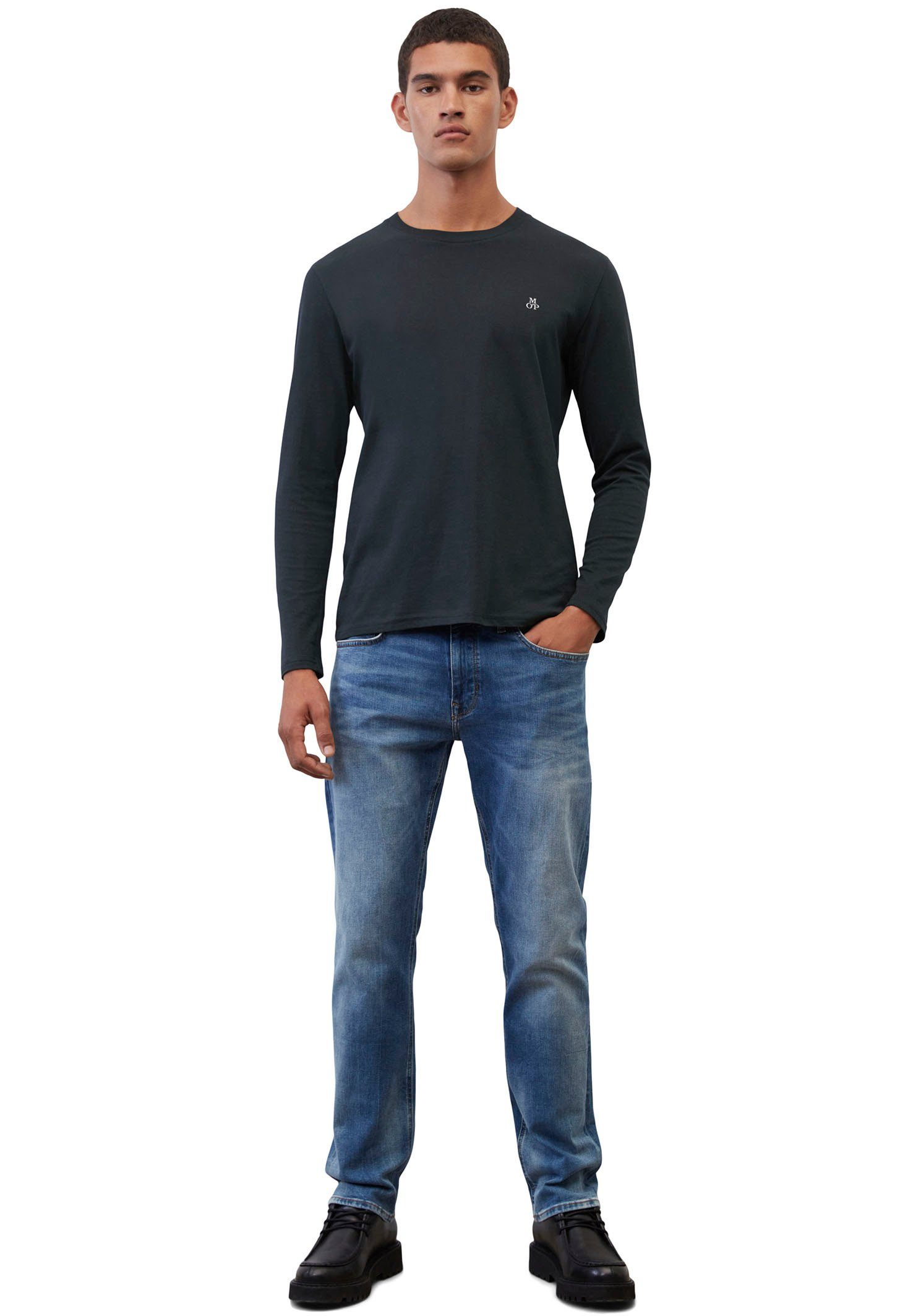 Marc O'Polo Shirt met lange mouwen met subtiele logo-print aan de voorkant