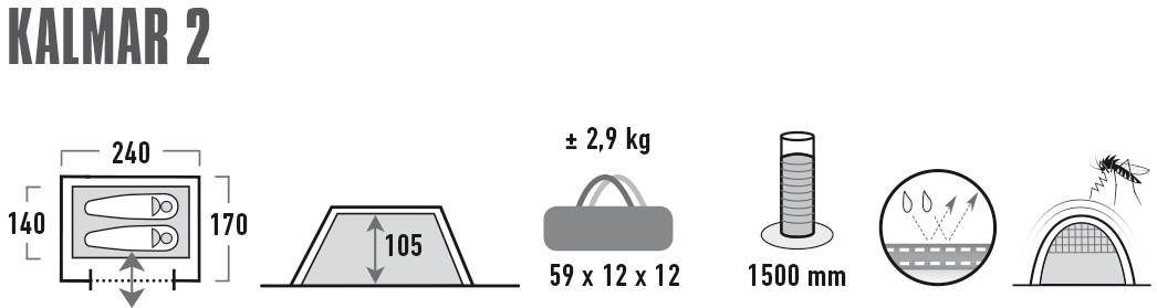 High Peak Tunneltent Zelt Kalmar 2