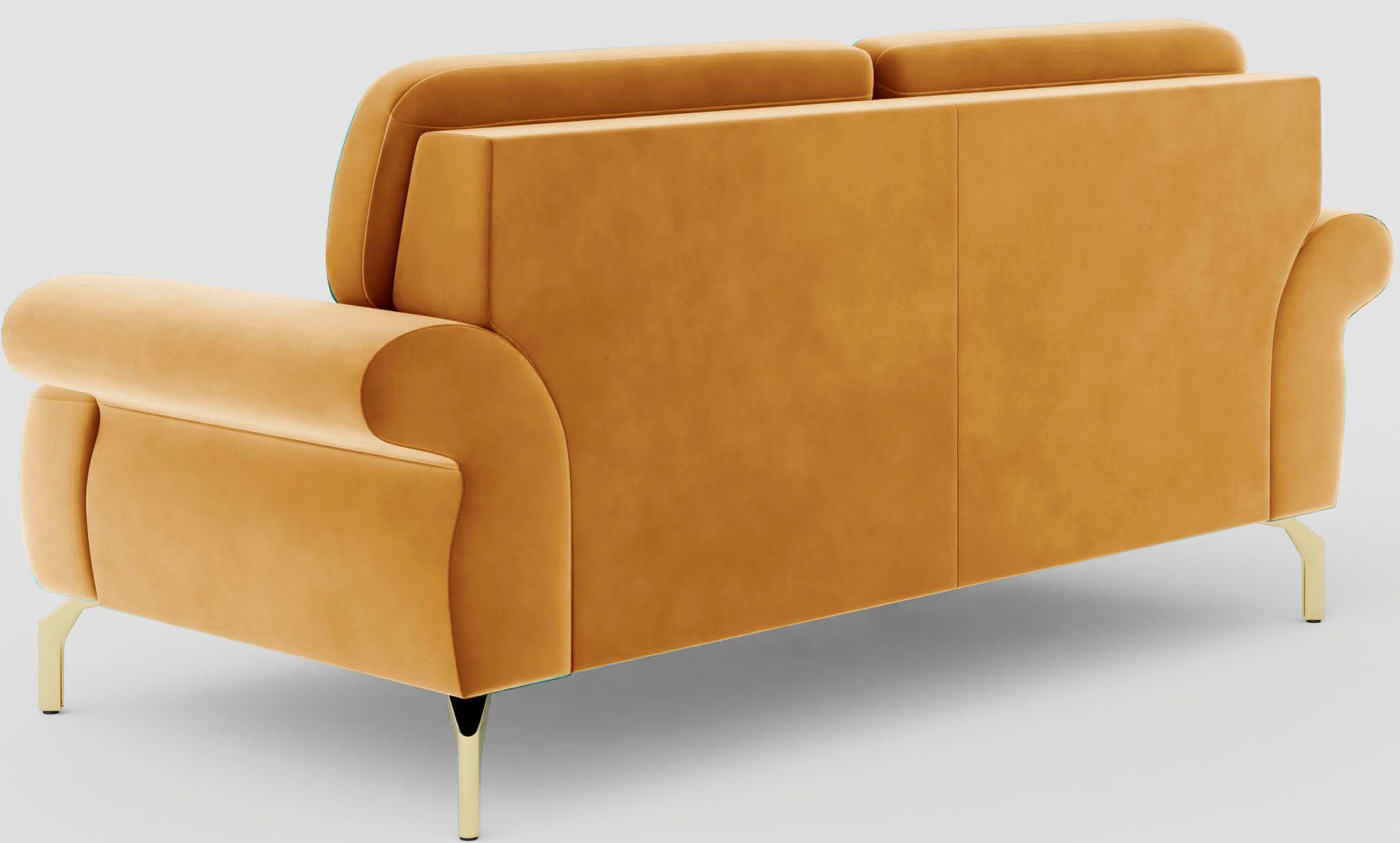 sit&more 2-zitsbank Orient 1 incl. 2 sierkussens met strassteentjes, goudkleurige metalen poten