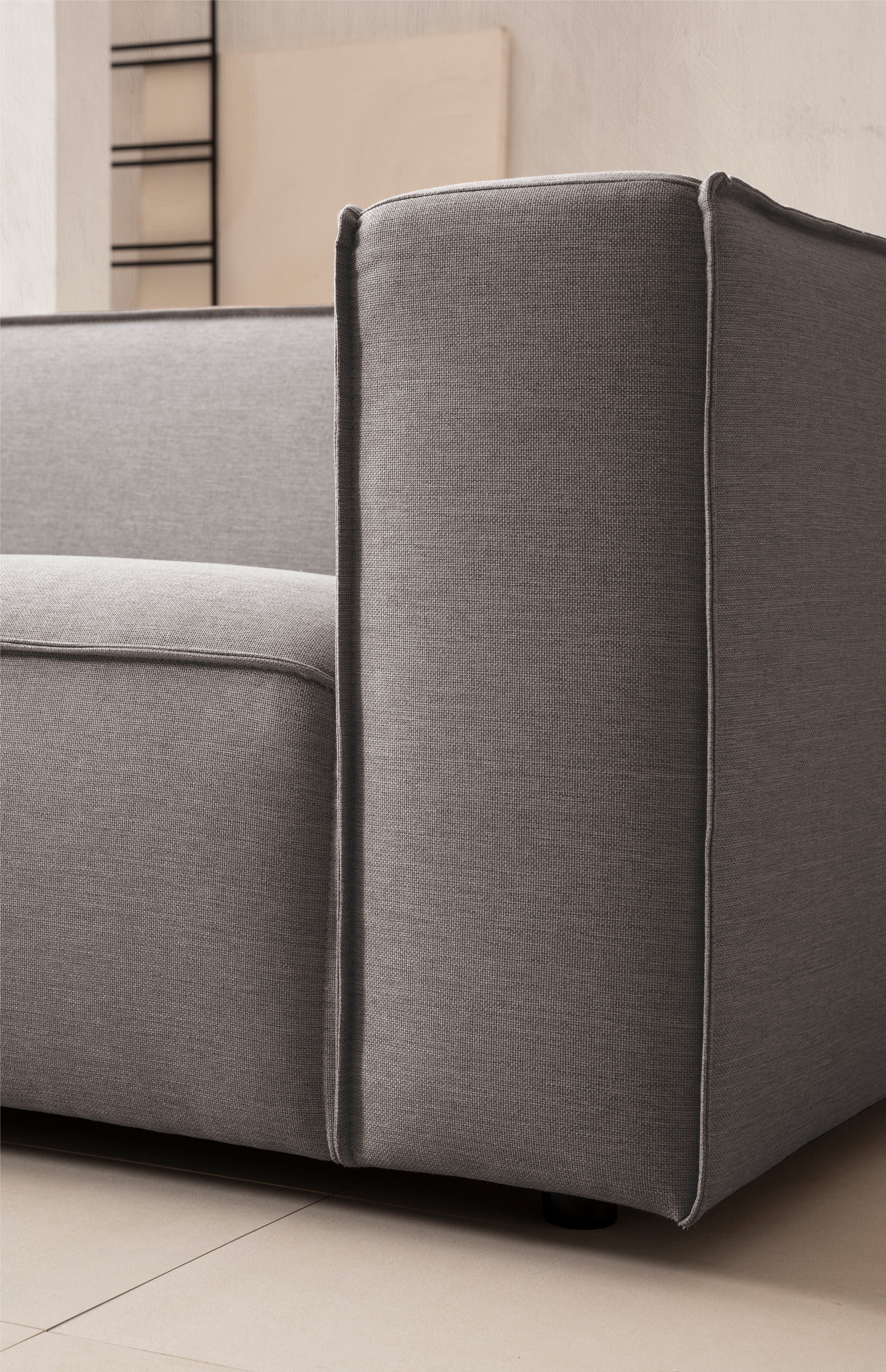 LeGer Home by Lena Gercke 3-zitsbank PIARA, bank met biesnaad, sofa in cord of linnenlook
