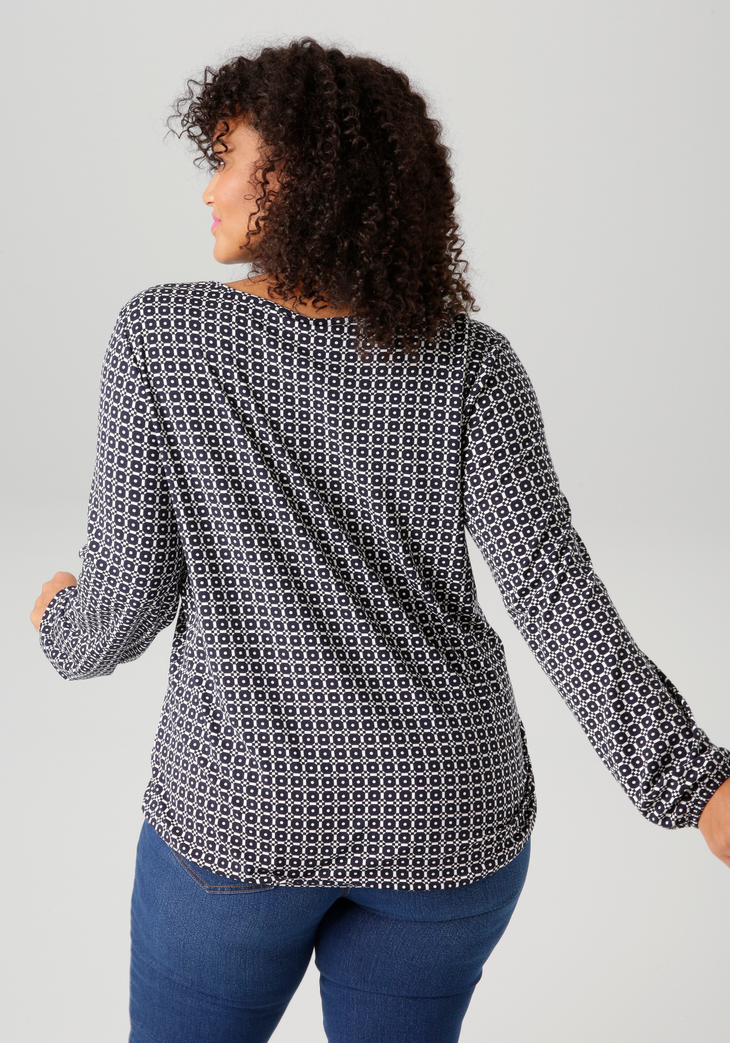 Aniston PLUS Shirt met lange mouwen met grafische all-over print