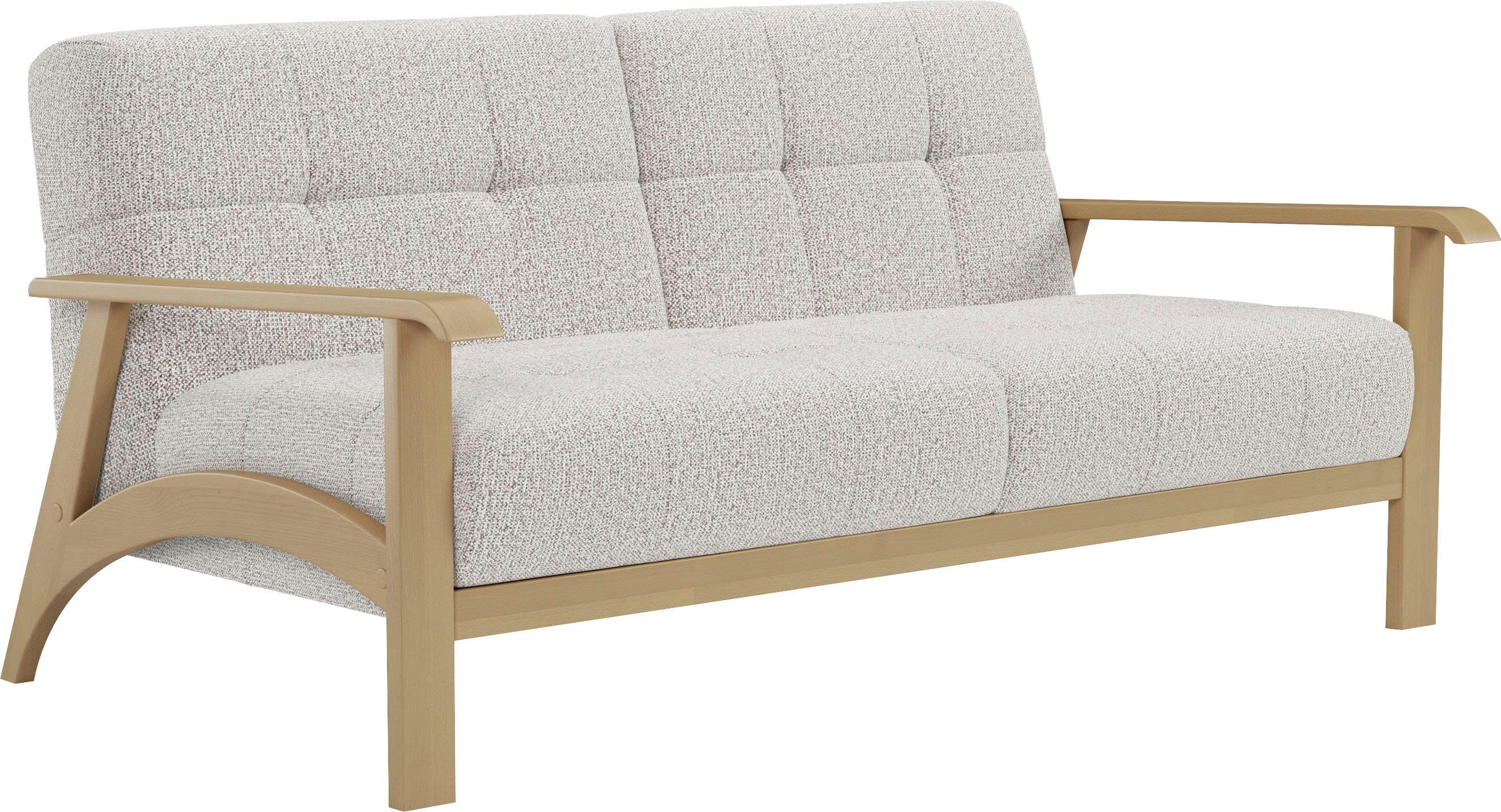 sit&more 2,5-zitsbank Billund Armleuningen van natuurlijk beukenhout, verschillende bekledingen en kleuren