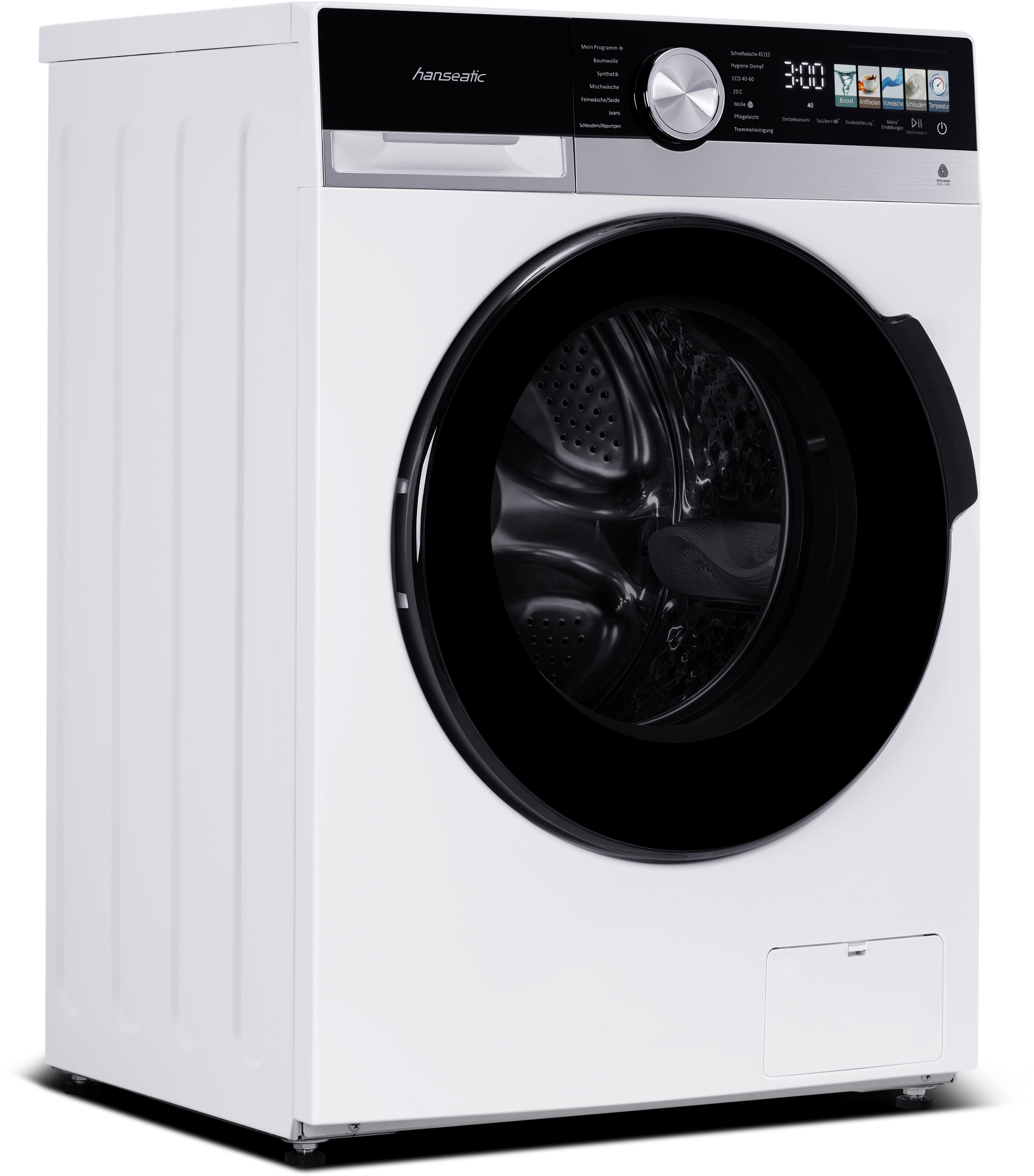 Hanseatic Wasmachine HWMM5714A3, 7 kg, Touch-kleurendisplay, Snelwasprogramma, Stoomfunctie