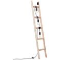 brilliant leuchten staande lamp ladder 158 cm hoogte, 3x e27, hout - metaal, zwart-hout (1 stuk) bruin