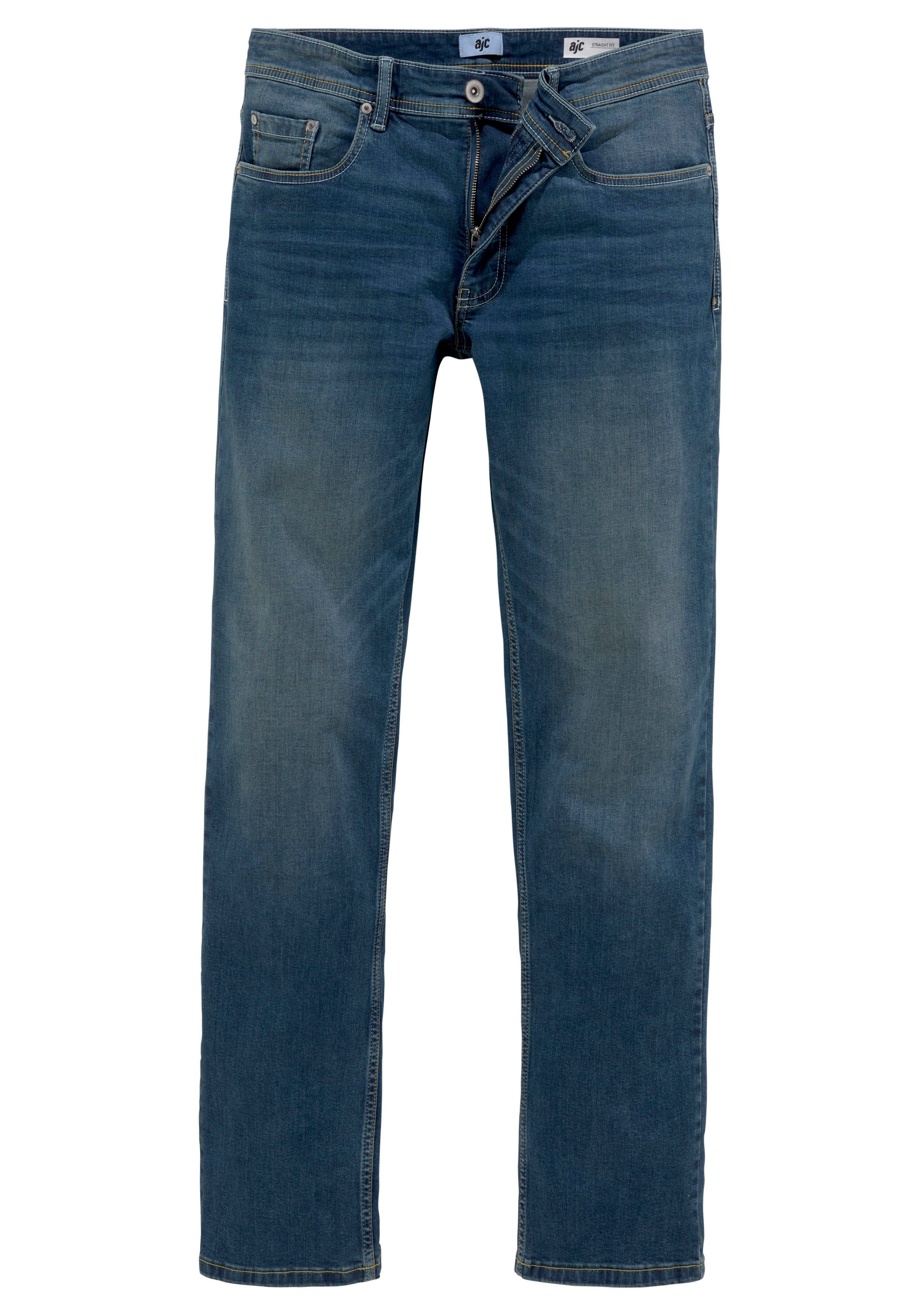 AJC Straight jeans rechtes gesneden, used-look-wassing, lage taille