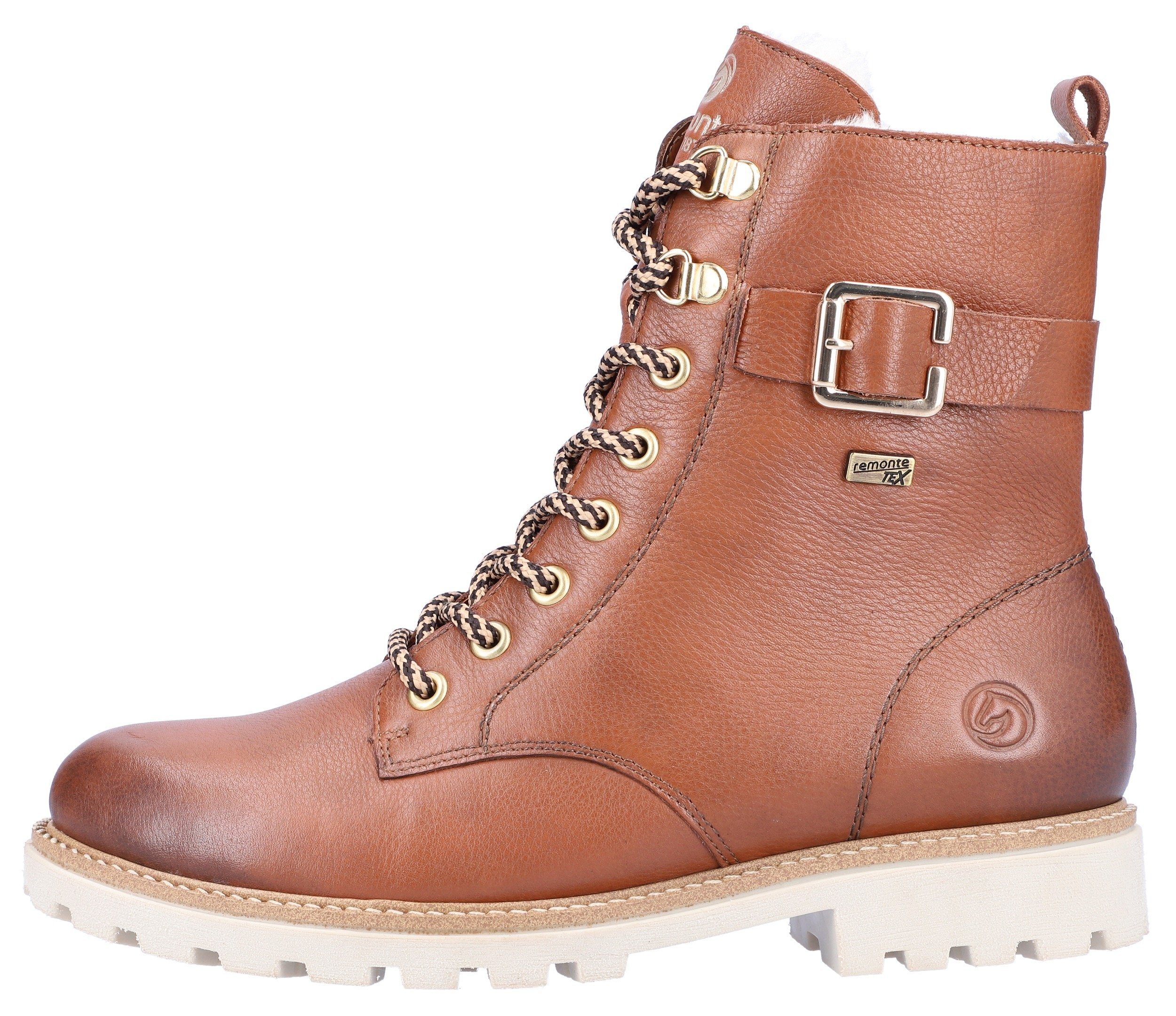 Remonte Winterlaarzen , blokhak, veterschoenen, outdoorschoen met decoratieve gesp
