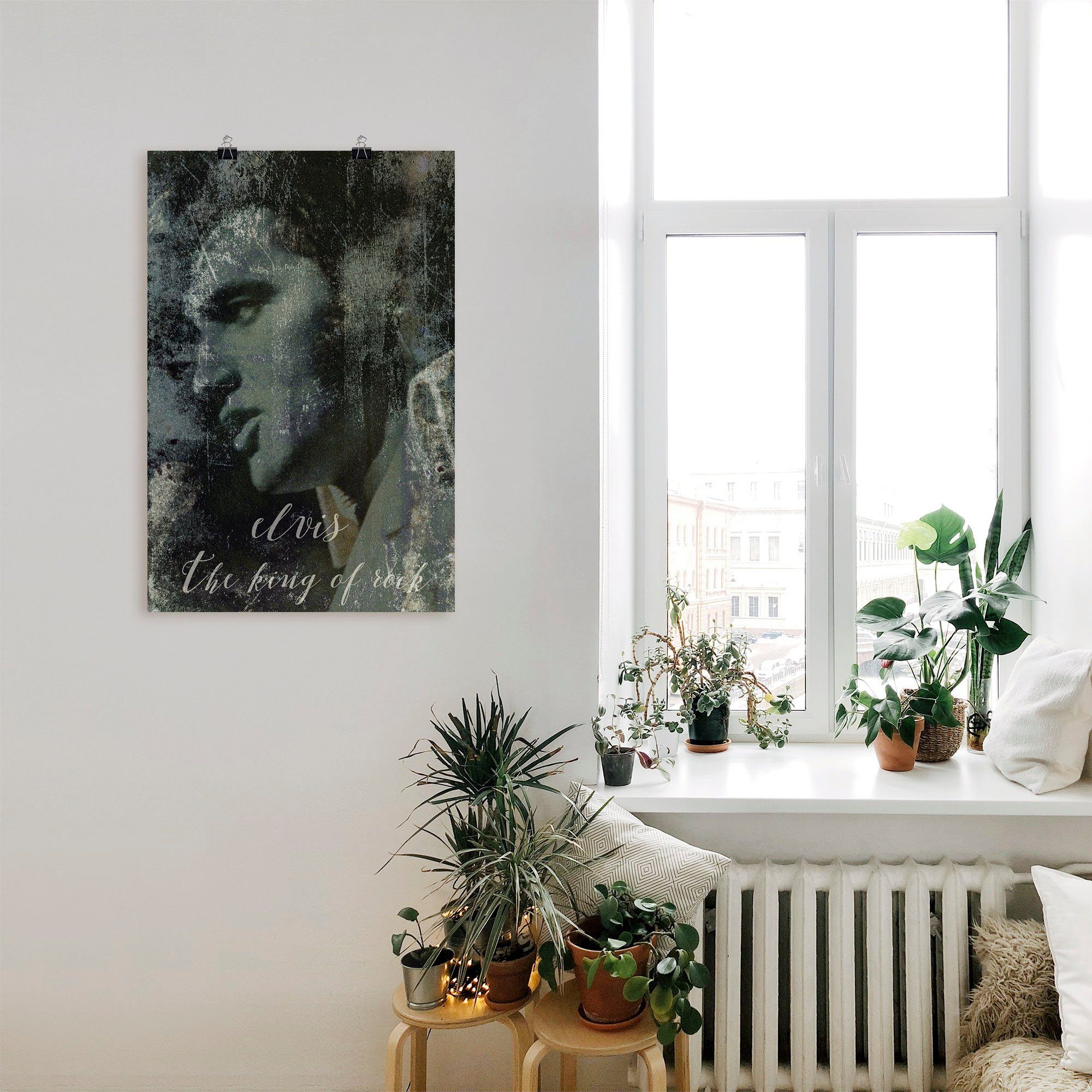 Artland Artprint Elvis the King als artprint van aluminium, artprint voor buiten, artprint op linnen, poster, muursticker