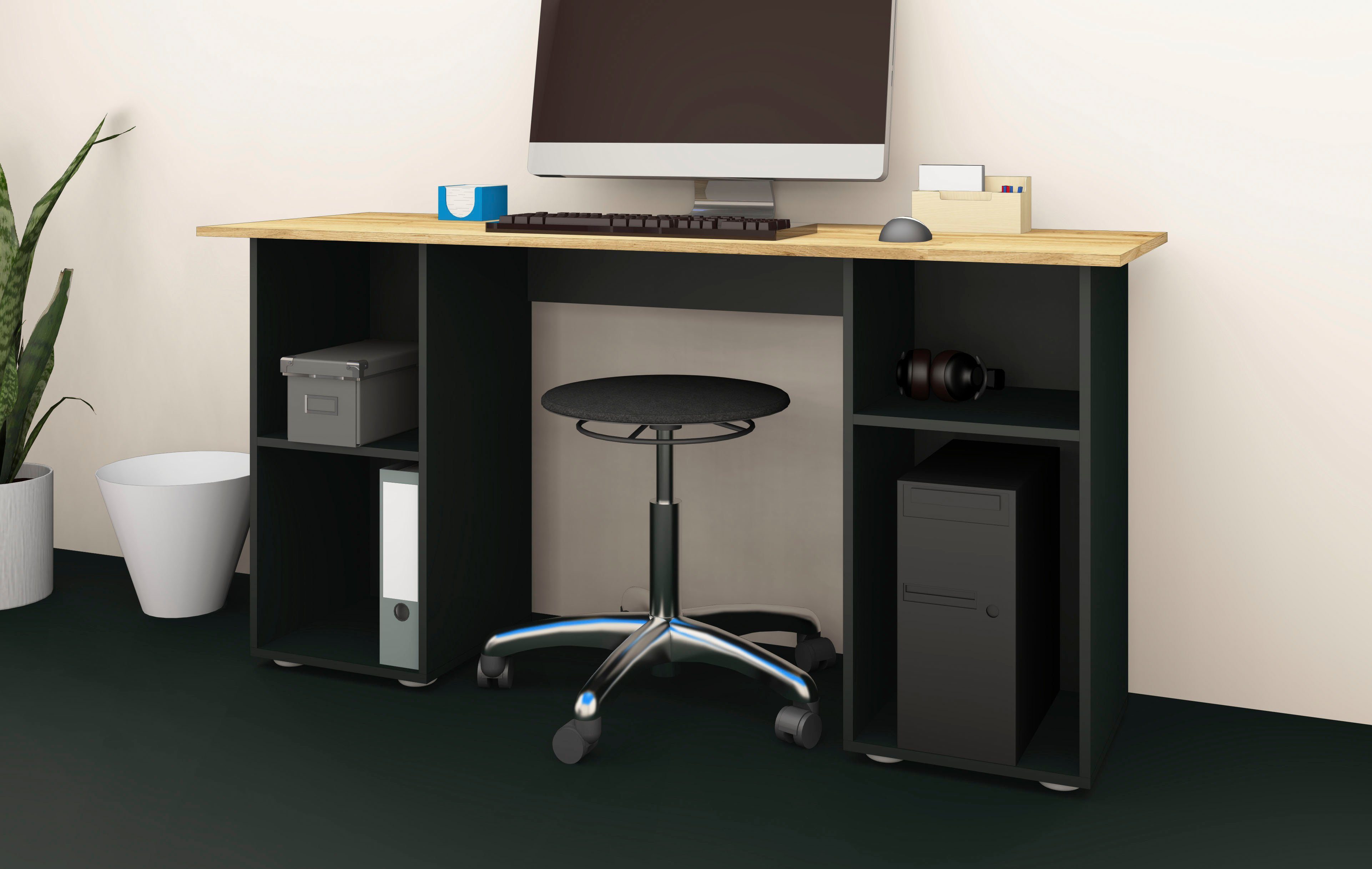borchardt Möbel Bureau Kai Kast-bureau met veel opbergruimte, breedte 150 cm, Made in Germany