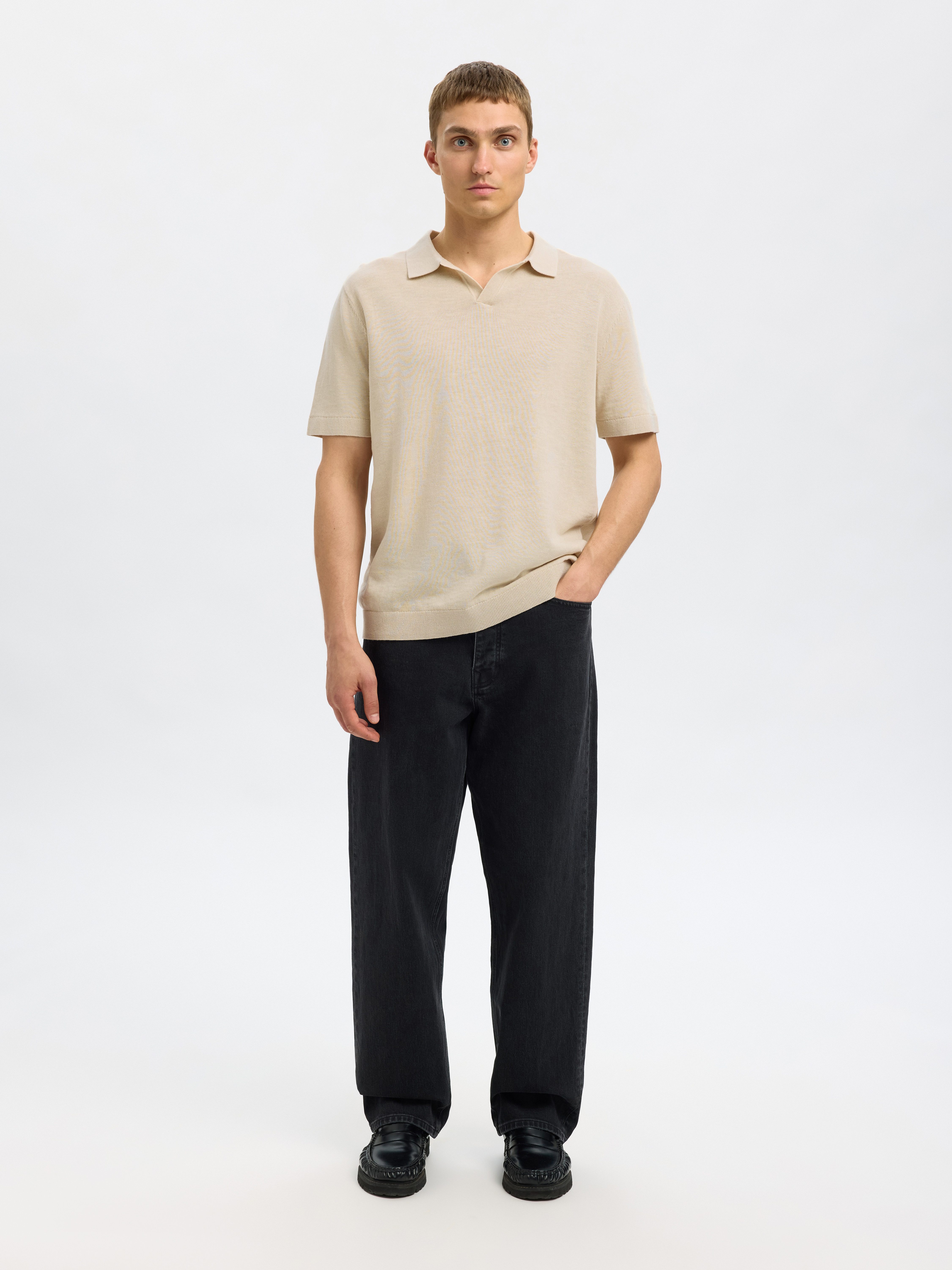 SELECTED HOMME Poloshirt SLHMATTIS SS KNIT SUN OPEN POLO NOOS