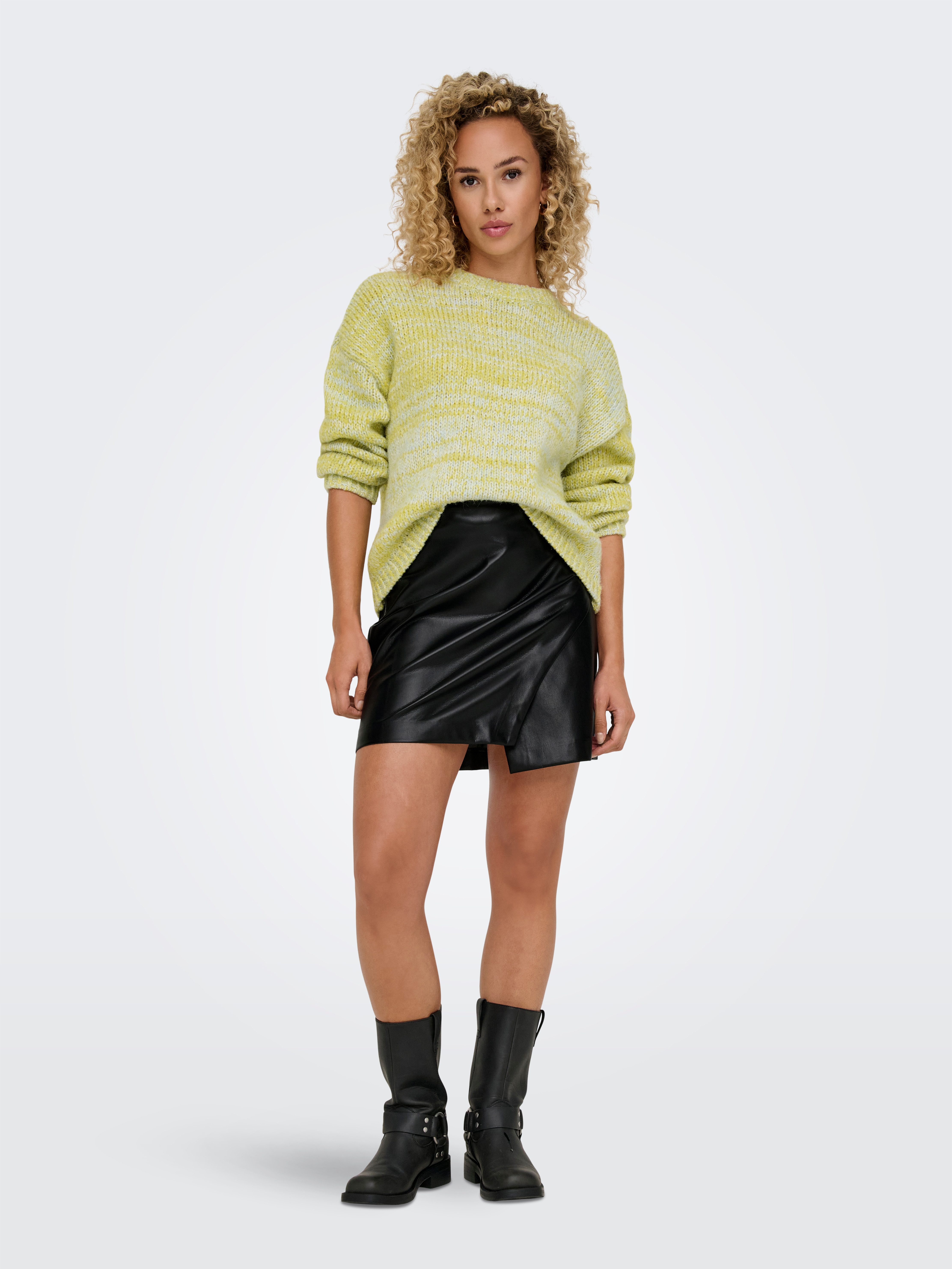 Only Imitatieleren rok ONLZETA HW FAUX LEA SKIRT CC PNT