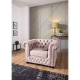 home affaire chesterfield-fauteuil new castle hoogwaardige capitonnage, bxdxh: 104x86x72 cm roze