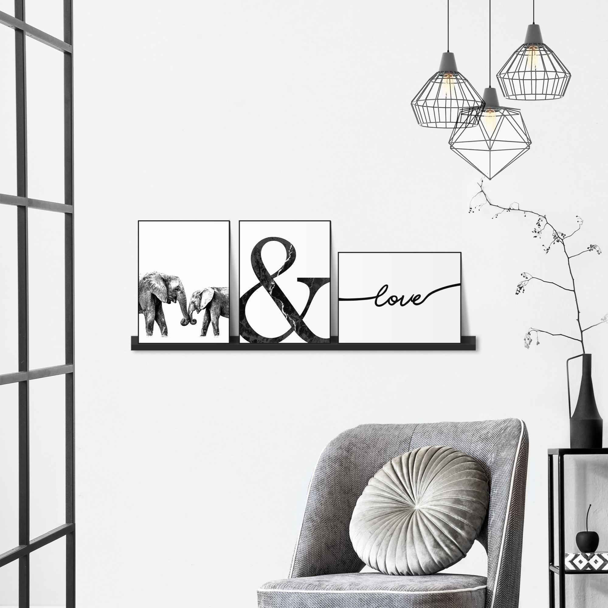 Reinders! Artprint Liefde olifant - modern - minimalistisch - trendy (3-delig)