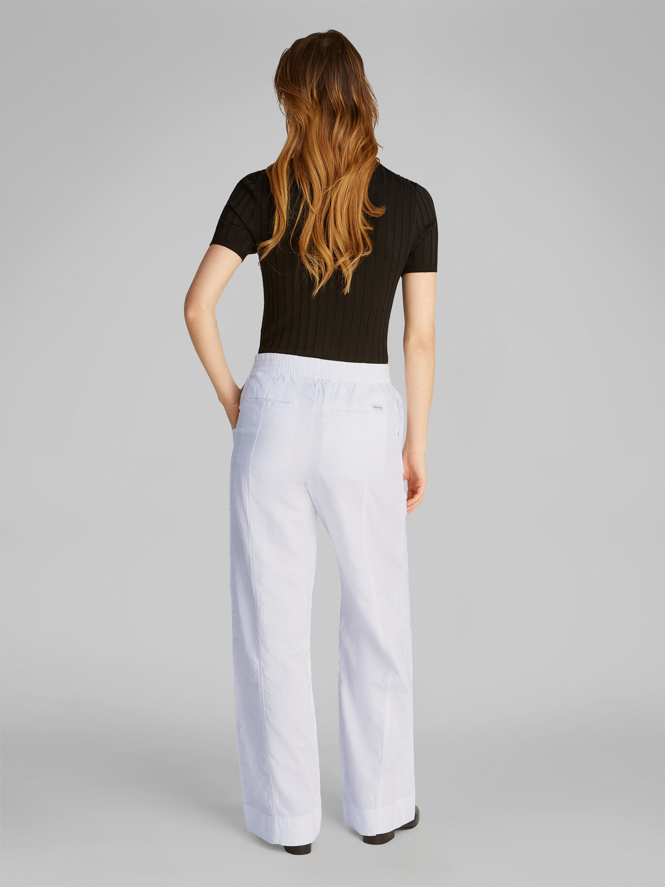 Calvin Klein Linnen broek SOFT LINEN PANT