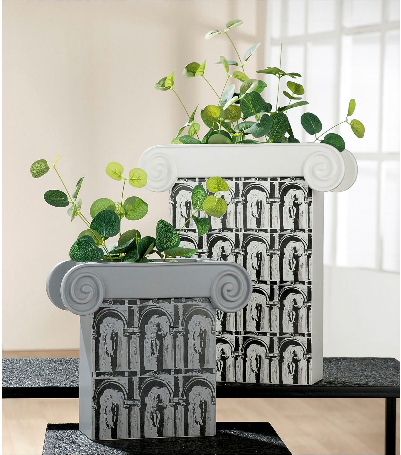 GILDE Tafelvaas Vaas Ionic, van keramiek, hoogte ca. 32,5 cm (1 stuk)