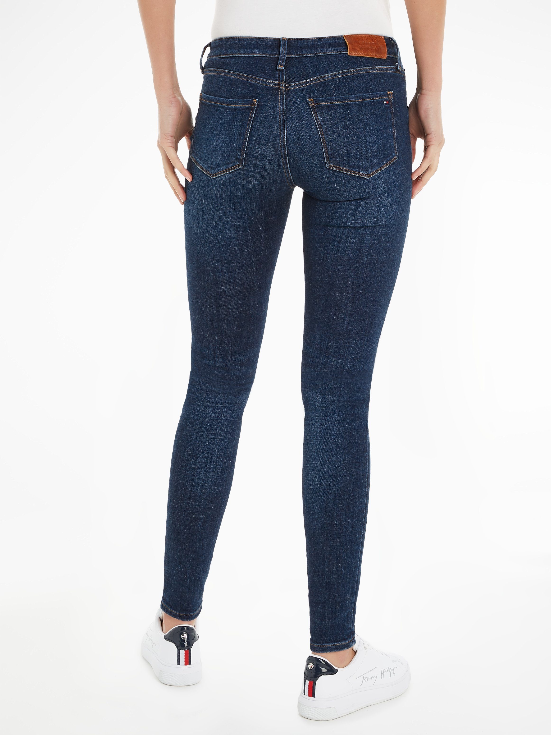 Tommy Hilfiger Skinny fit jeans TH FLEX COMO SKINNY RW GYA met tommy hilfiger logo-badge (TH FLEX COMO SKINNY RW)