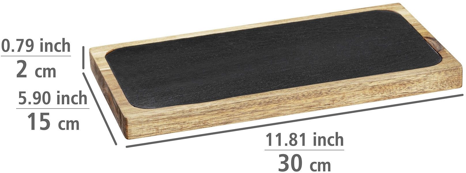 WENKO Serveerblad Model Ava met vleesvork & mes Snijset, snijplank van FSC® gecertificeerd acaciahout (set, 3 stuks)