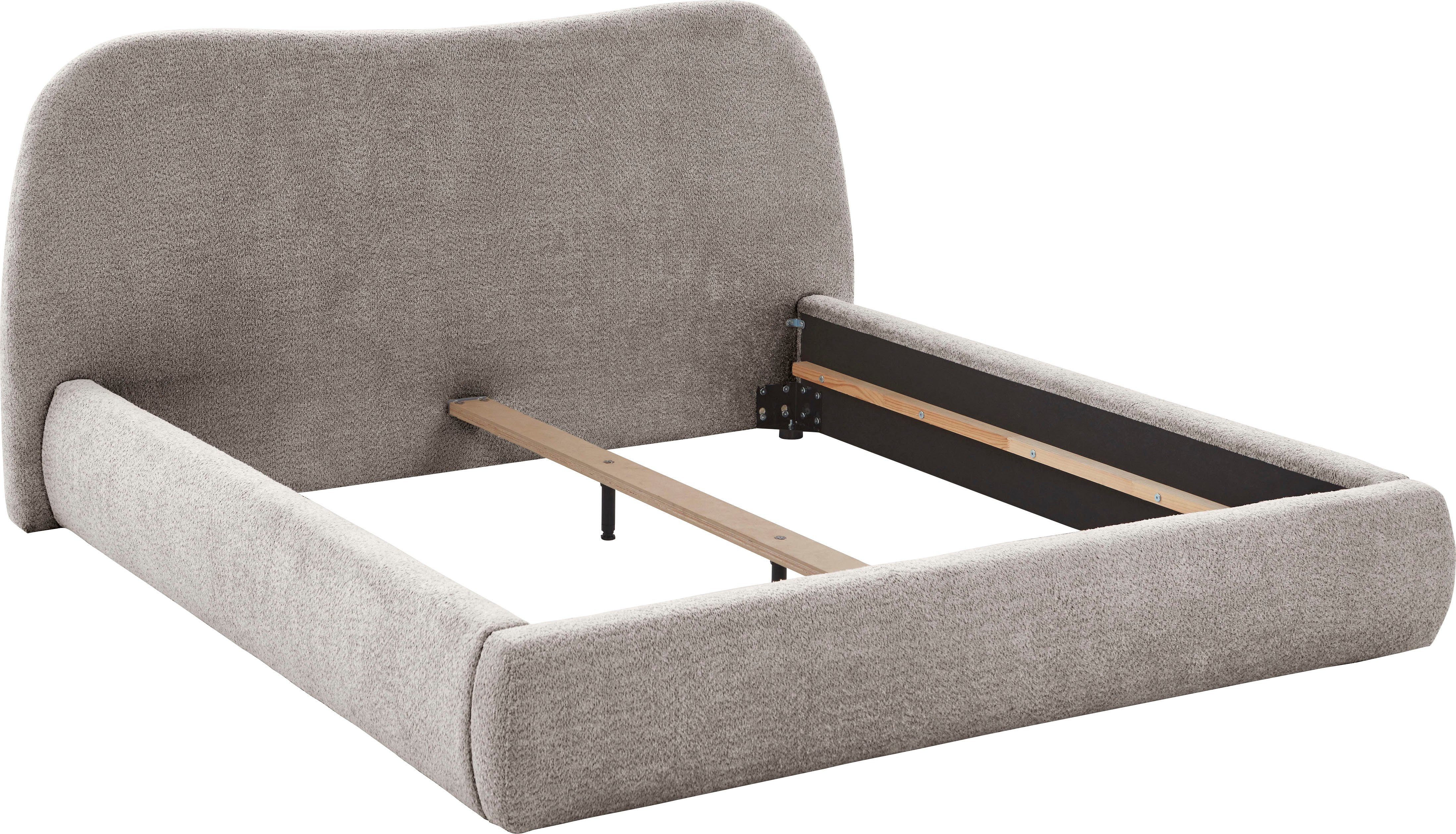ATLANTIC home collection Gestoffeerd bed Sophie met of zonder opbergruimte, hoogwaardige bouclé bekleding