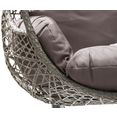 destiny hangende stoel coco drop polyrotan-staal, inclusief zit- en rugkussen grijs