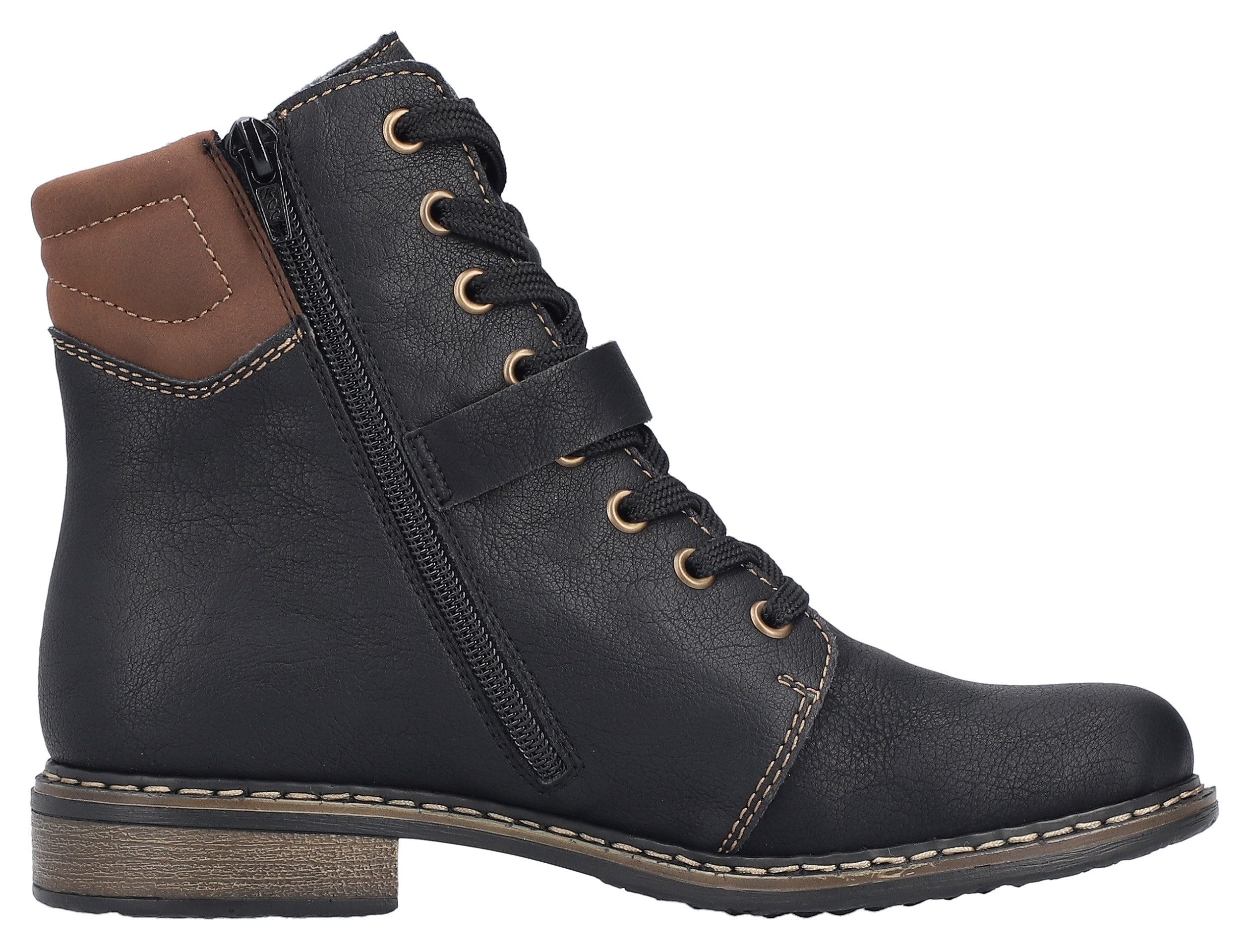 Rieker Veterlaarsjes Veterboots, enkellaarsjes, blokhak, met gewatteerde schachtrand