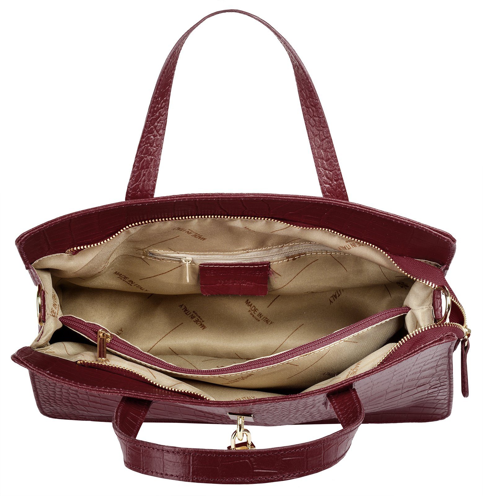Cluty Tas echt leer, made in italy