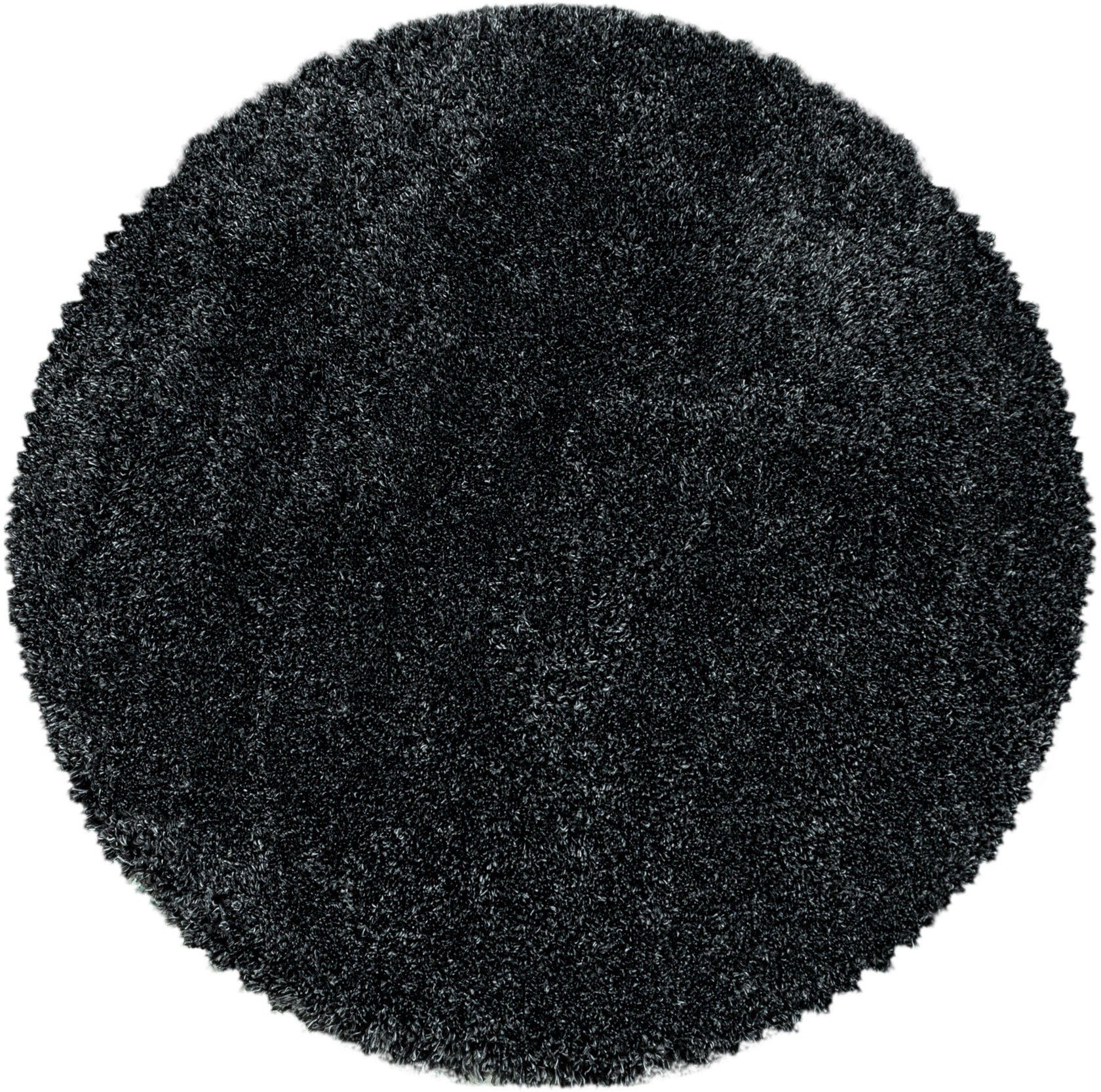 Ayyildiz Teppiche Hoogpolig vloerkleed FLUFFY 3500 moderne vloerkleden maat Ø 80 cm x 50 mm grijs