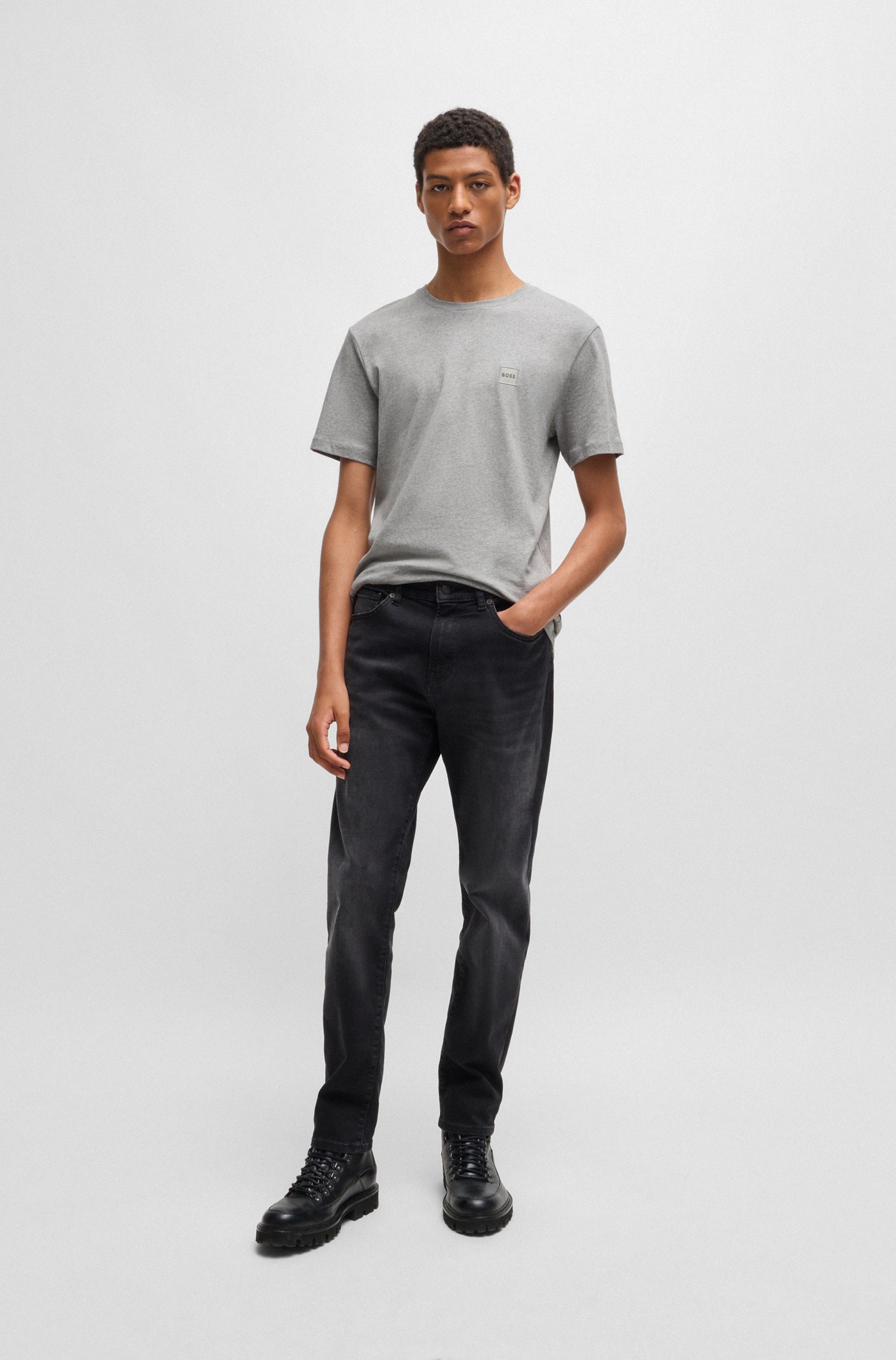 Boss Orange T-shirt Tales met boss-borduursel op de borst