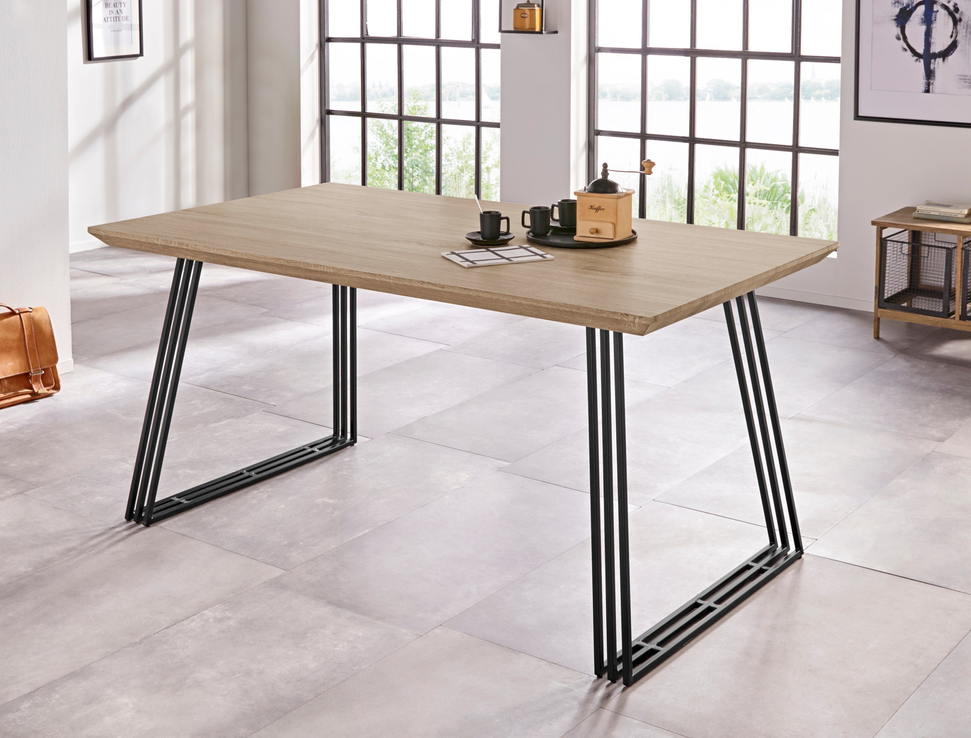 Home affaire Eettafel Kairo Breedte ca. 160 cm eettafels beige