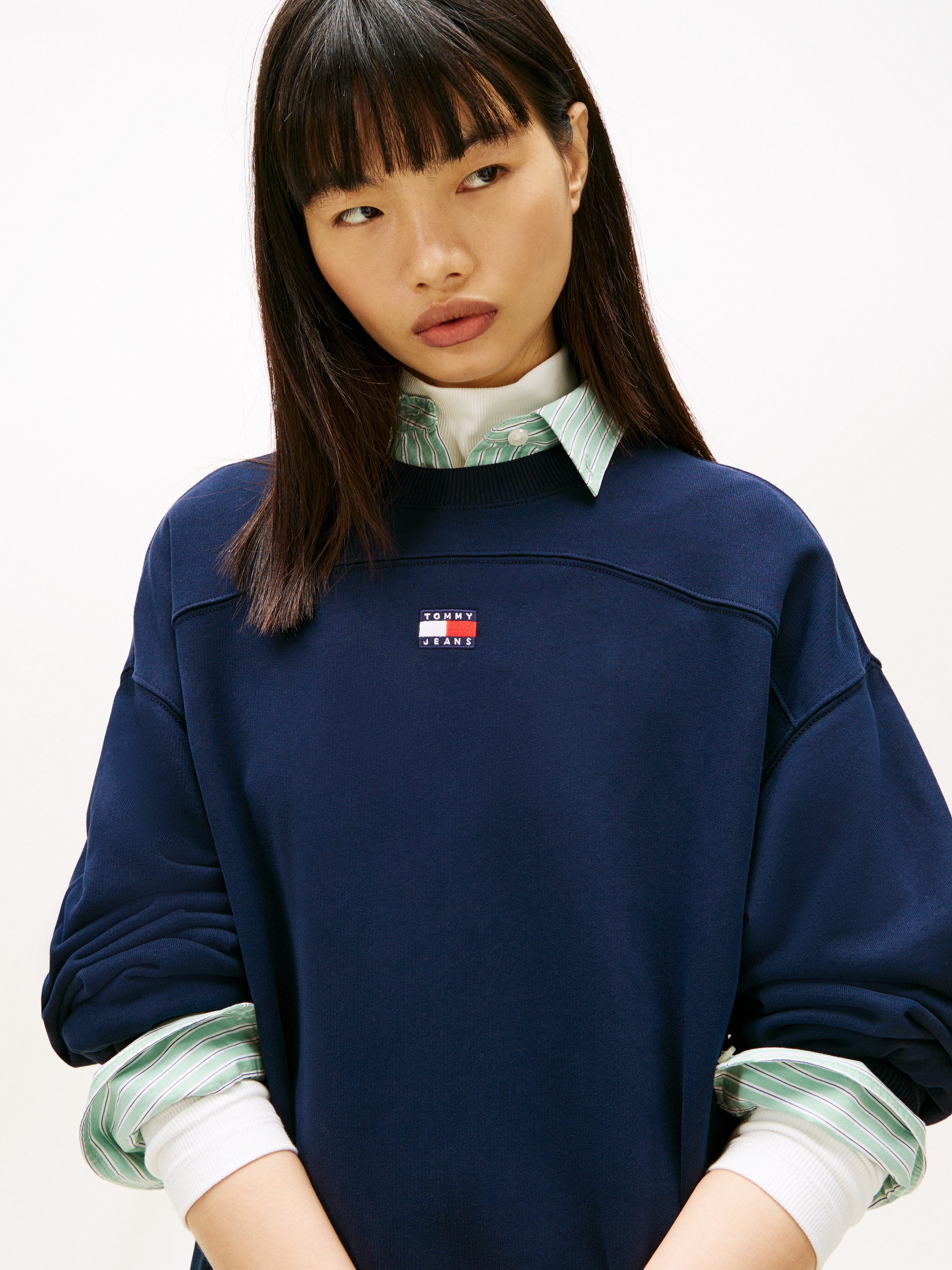 TOMMY JEANS Sweatjurk TJW BADGE SWEAT MIDI DRESS