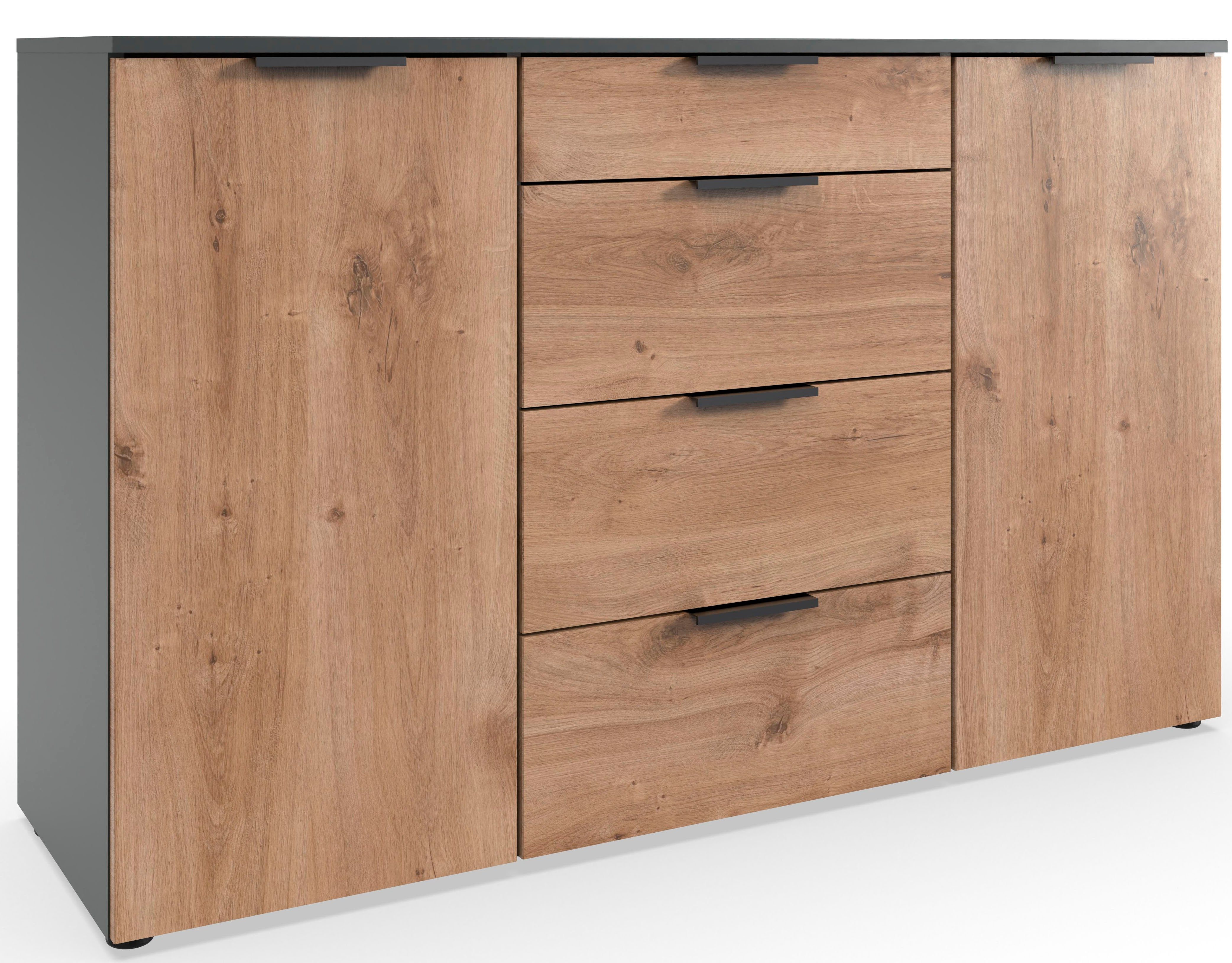 Wimex Kast met laden en deuren Level by fresh to go 2-deurs met 4 laden, soft-close functie, 135 cm breed, 84 cm hoog commodes & ladekasten