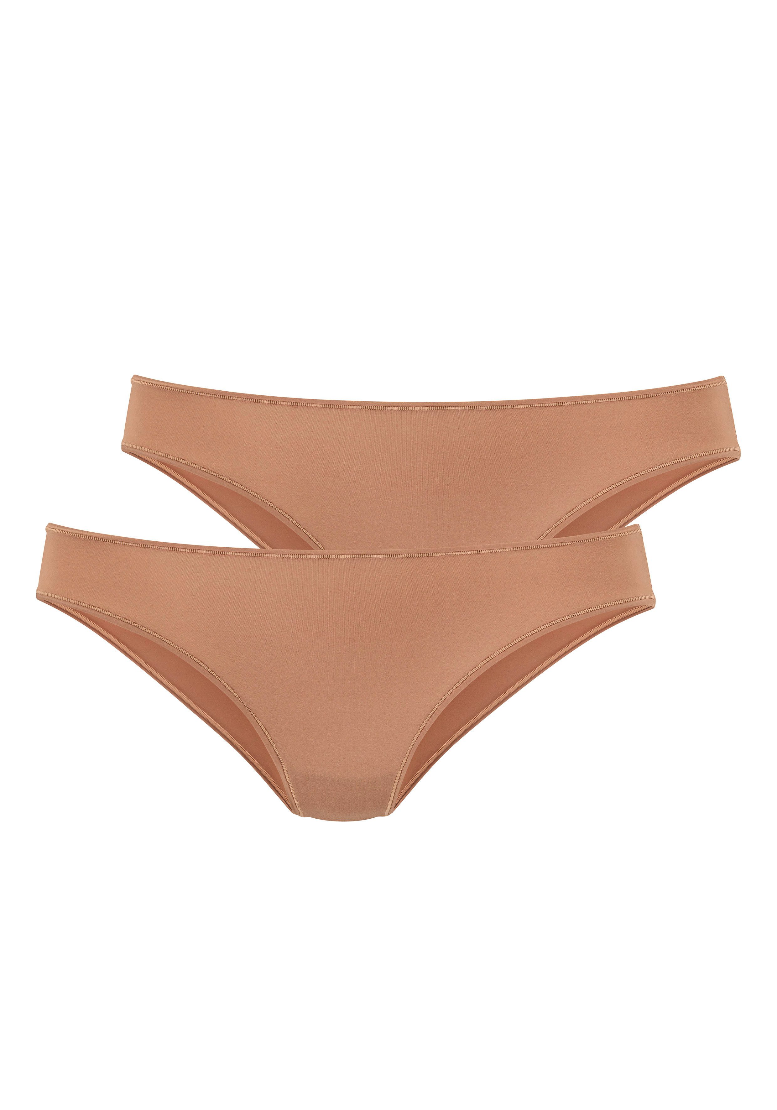 Lascana Jazzpants van zacht microvezel (Set van 2) dames slips maat 40/42 bruin