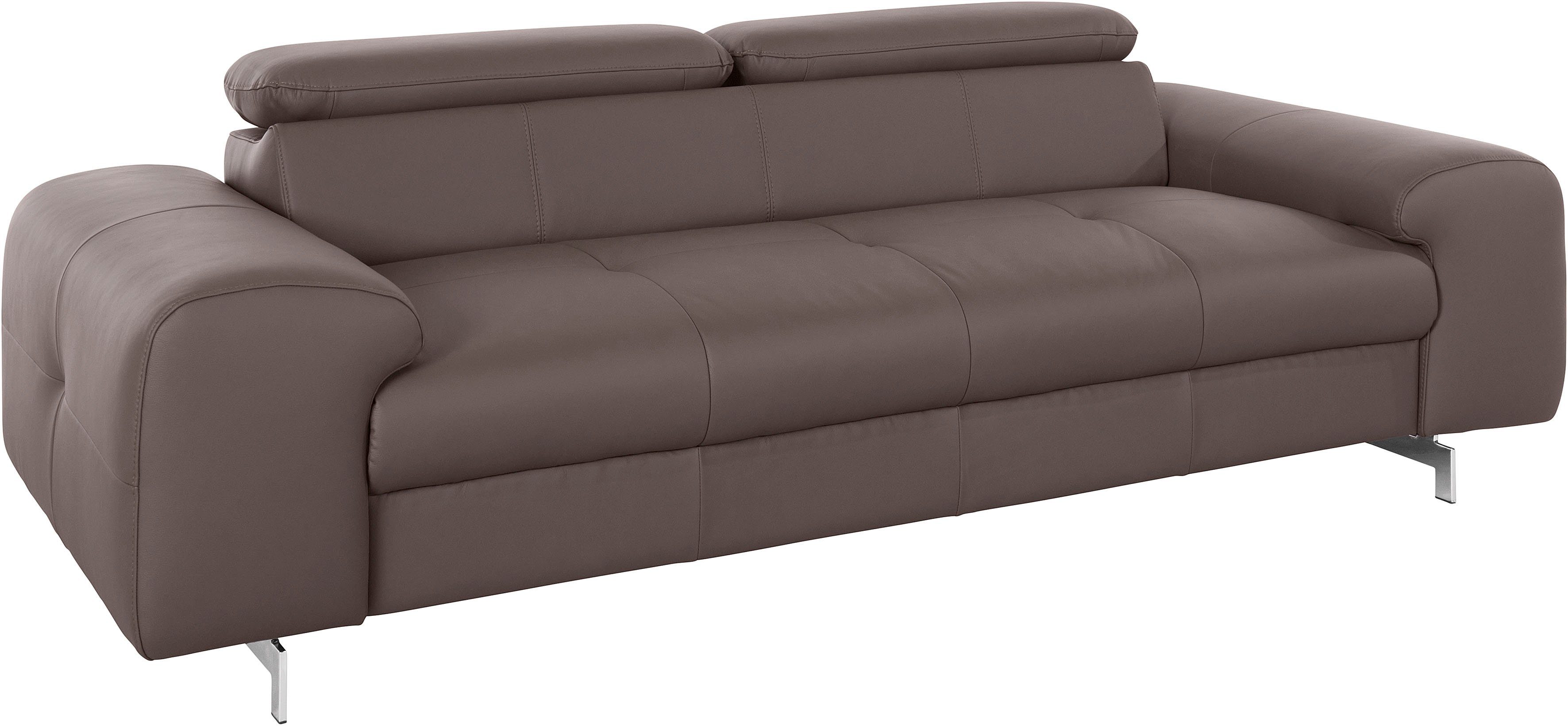 COTTA 3-zitsbank Chef Big-sofa met verstelbare rugleuning, elegante metalen poten