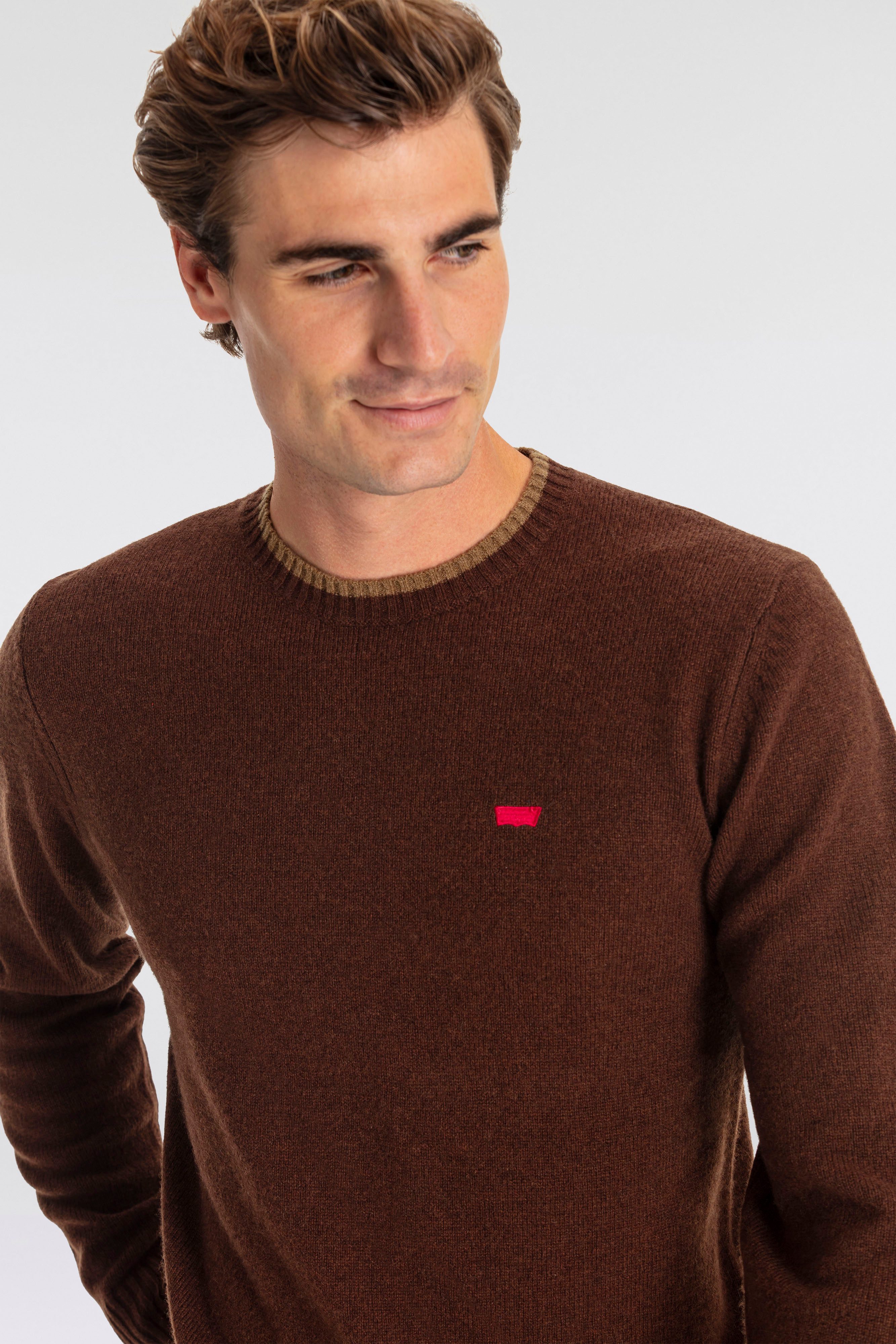 Levi's Wollen trui ORIGINAL HM SWEATER in klassieke ronde halsvorm