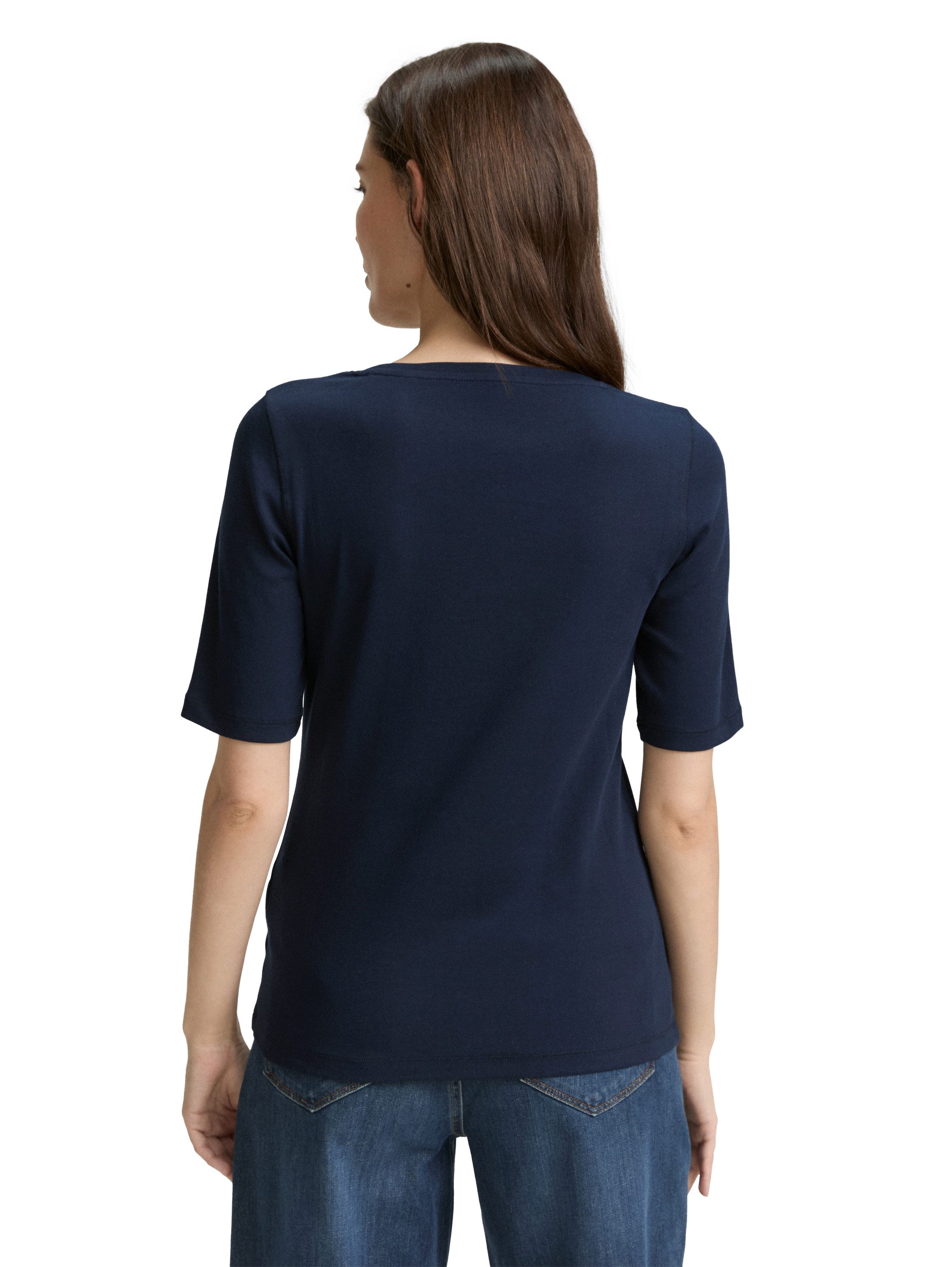 Tom Tailor T-shirt met grote ronde hals