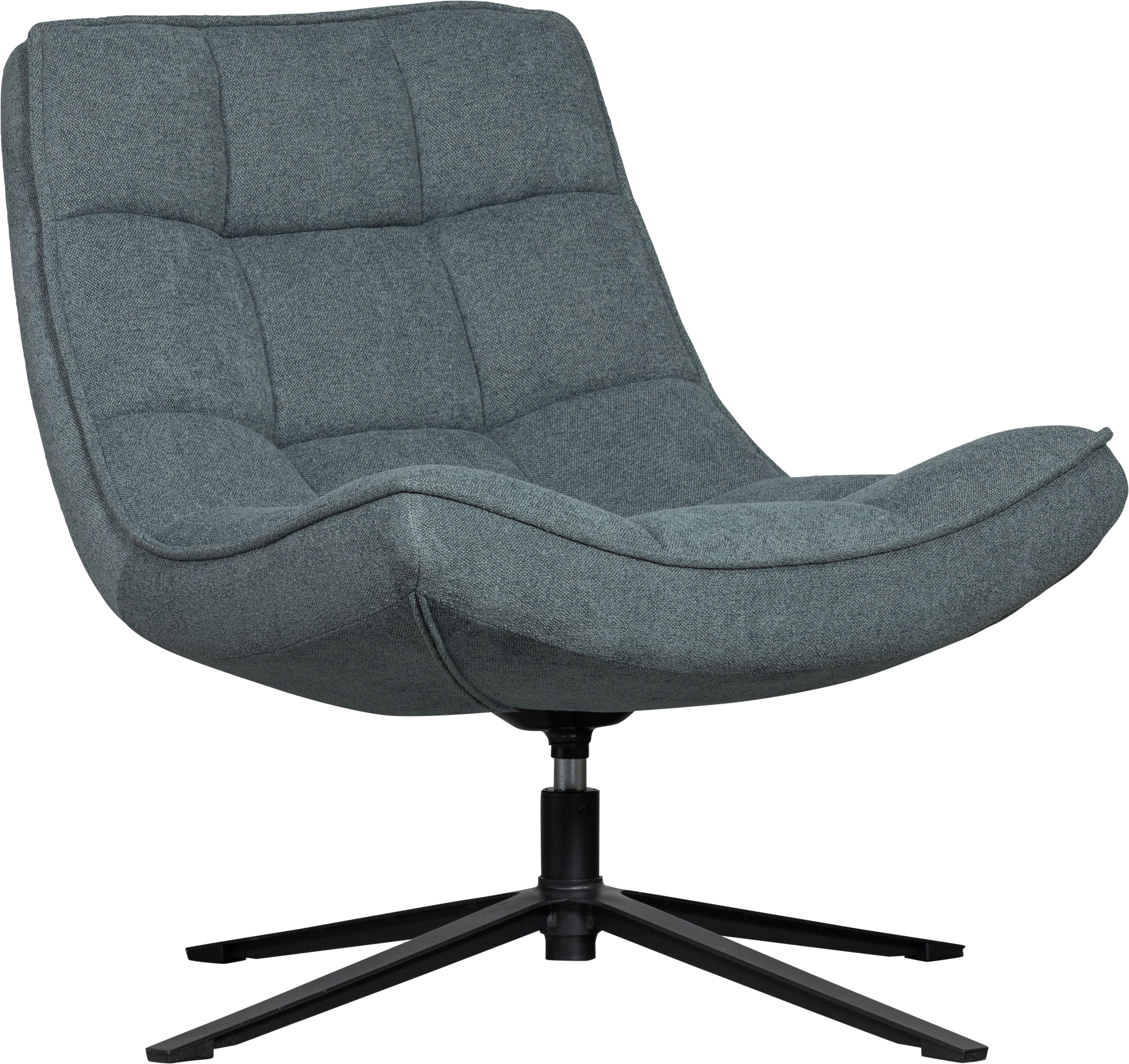 WOOOD Maudi Draaifauteuil Polyester Blue Stone 84x74x86