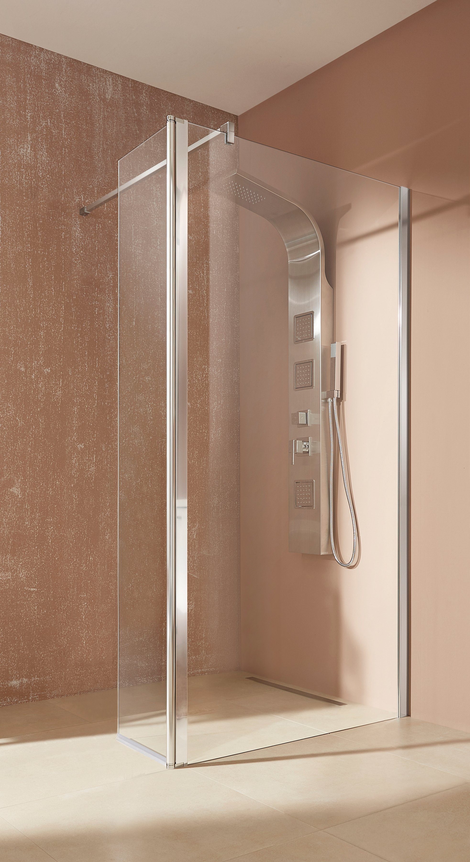 welltime Walk-in-douche Milaan in 3 verschillende breedten (90,100, 120 cm), 6 mm dik veiligheidsglas, 90 cm