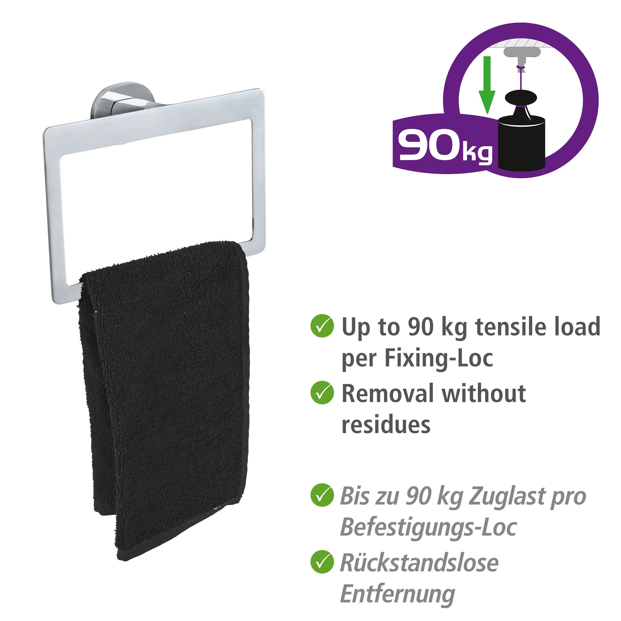 WENKO Handdoekring UV-Loc® Maribor bevestigen zonder boren