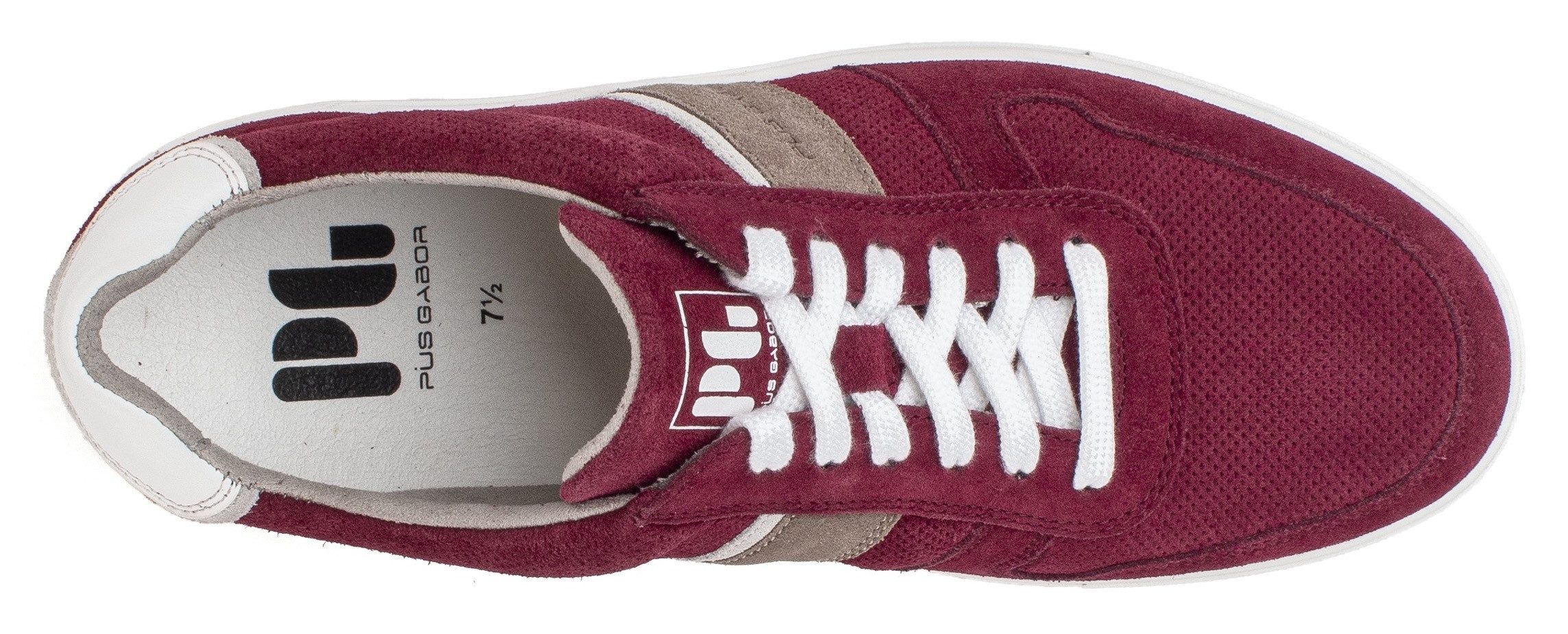 Pius Gabor Sneakers , vrijetijdsschoen, lage schoen, veterschoen met contrastafwerking, breedte g