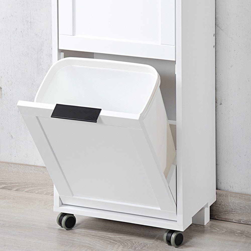 KESPER for kitchen & home Keukentrolley Rollwagen inclusief prullenbak, wit, FSC