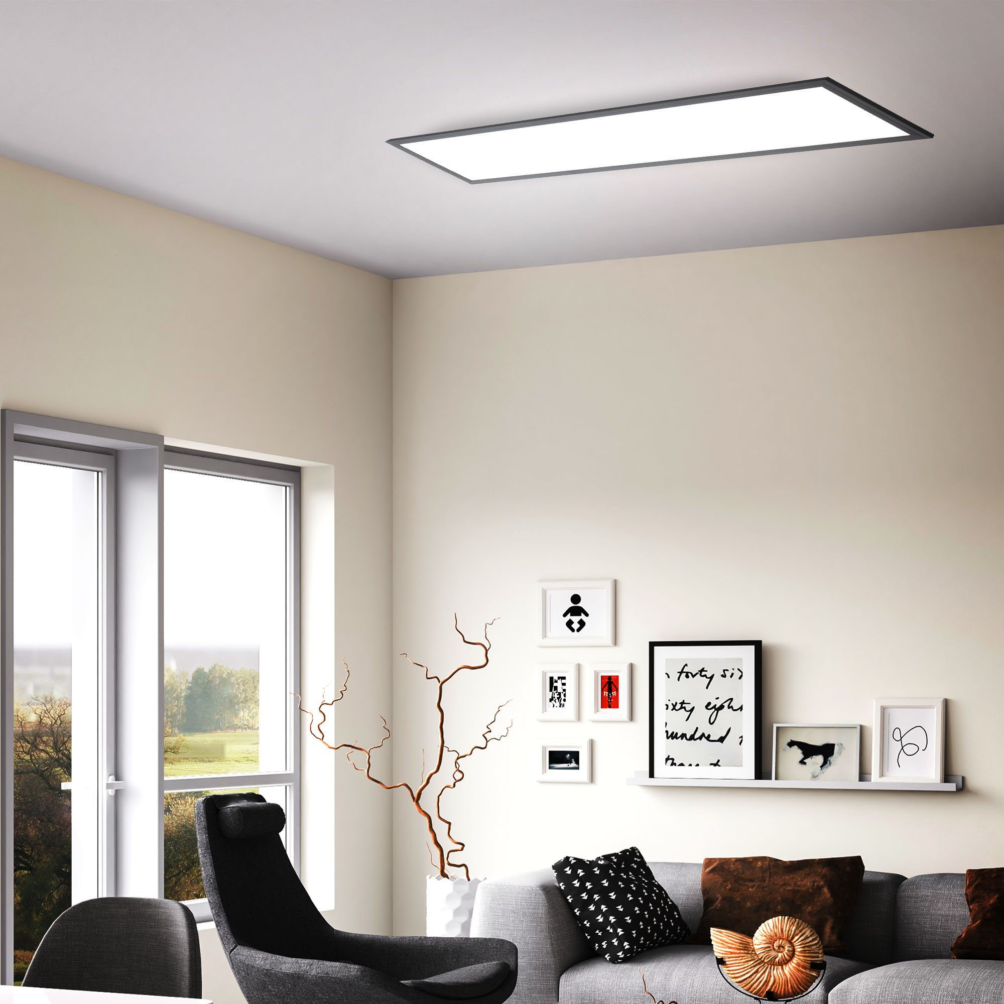 B.K.Licht Led-plafondlamp BK_DP1497 LED paneelplafondlamp, 1 meter, 4.000K neutraal wit licht (1 stuk)