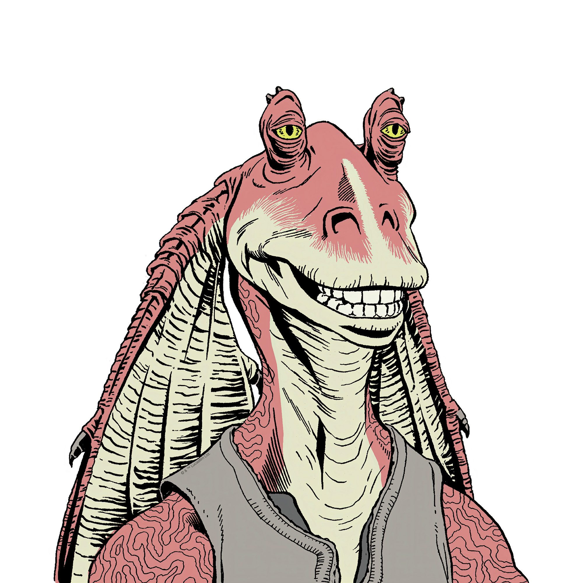 Komar Artprint op linnen Star Wars Jar Jar Binks 40 x 50 cm (breedte x hoogte) - kinderkamer, decoratie (1 stuk)