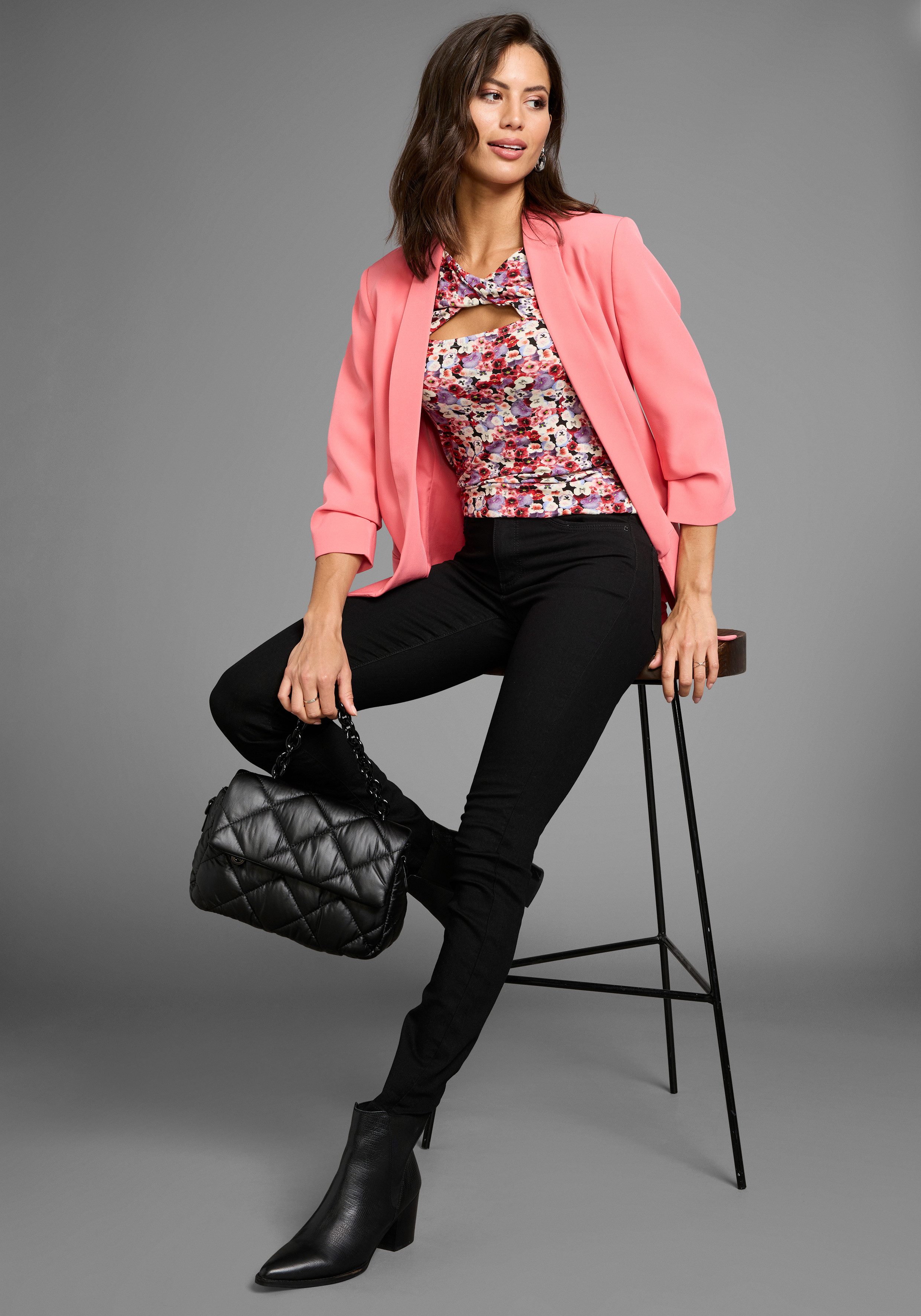 Laura Scott Shirt met lange mouwen met twisteffect bij de halslijn