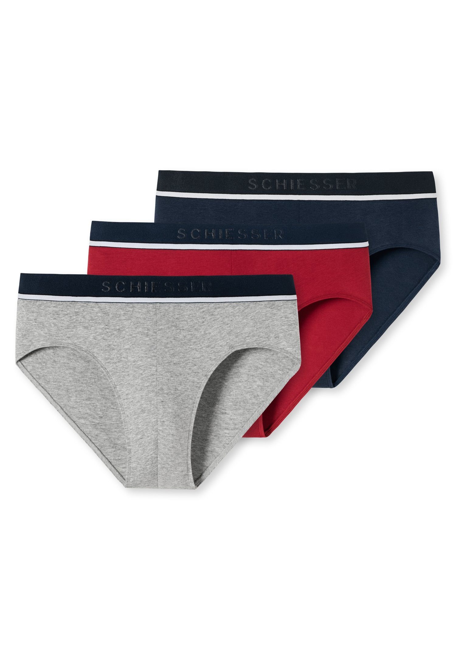 Schiesser Rio-slip "95/5" met sportieve logo-webgummiband met smalle witte aanzet (3 stuks) heren ondergoed & nachtkleding maat 6 (L) multicolor