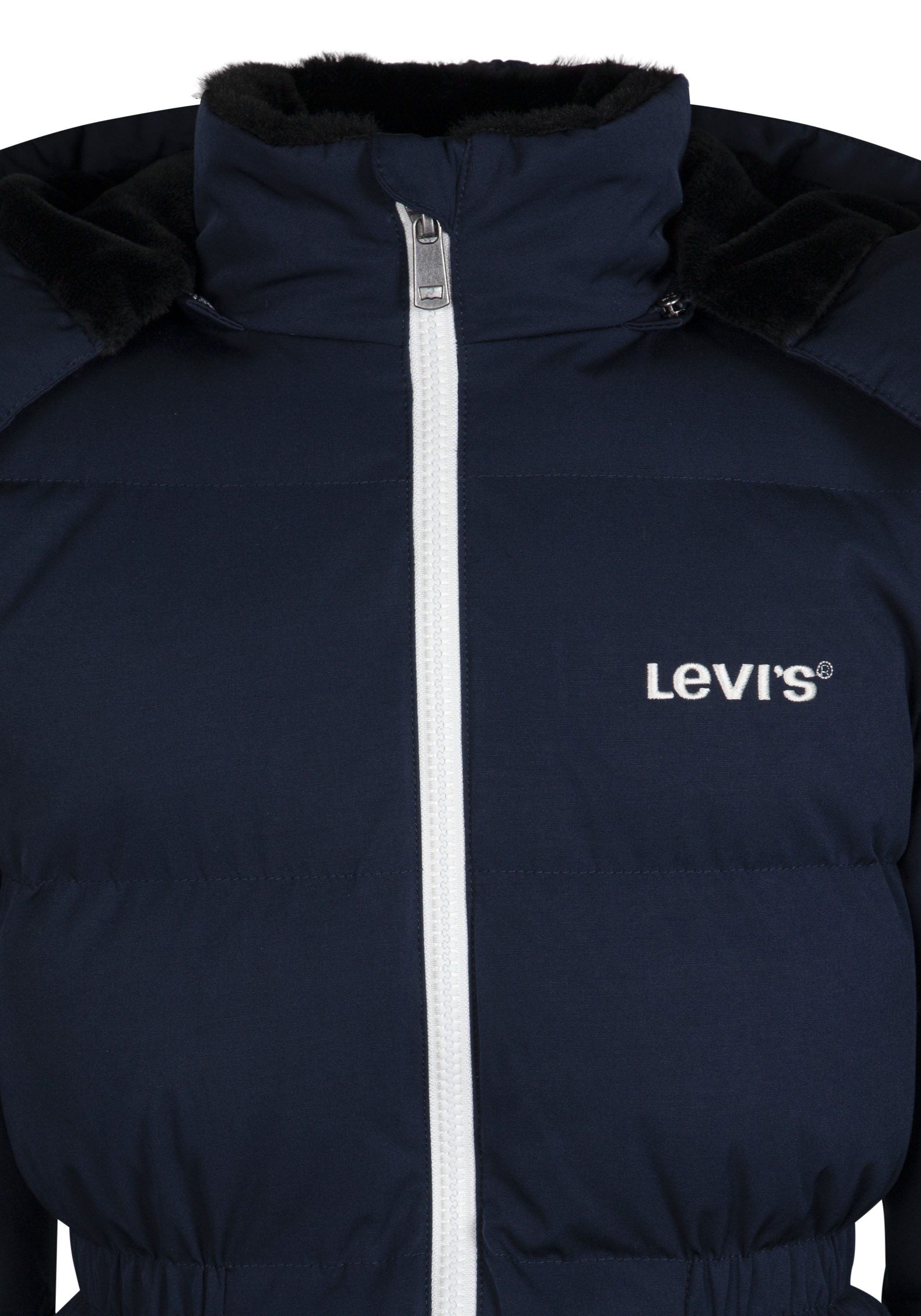 Levi's Kidswear Winterjack LVG MIX MEDIA THIGH LENGTH PUF met afneembare capuchon voor meisjes