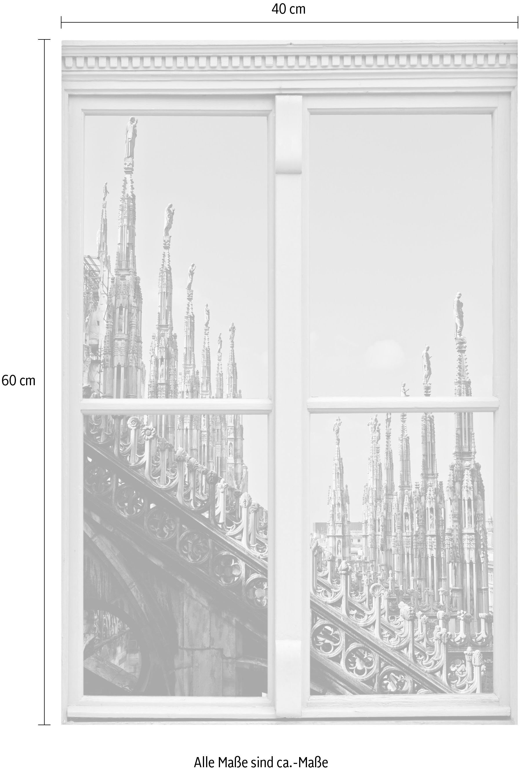 queence Wandfolie Bouwwerk Muursticker, muurdecoratie, zelfklevend, 3D, raam