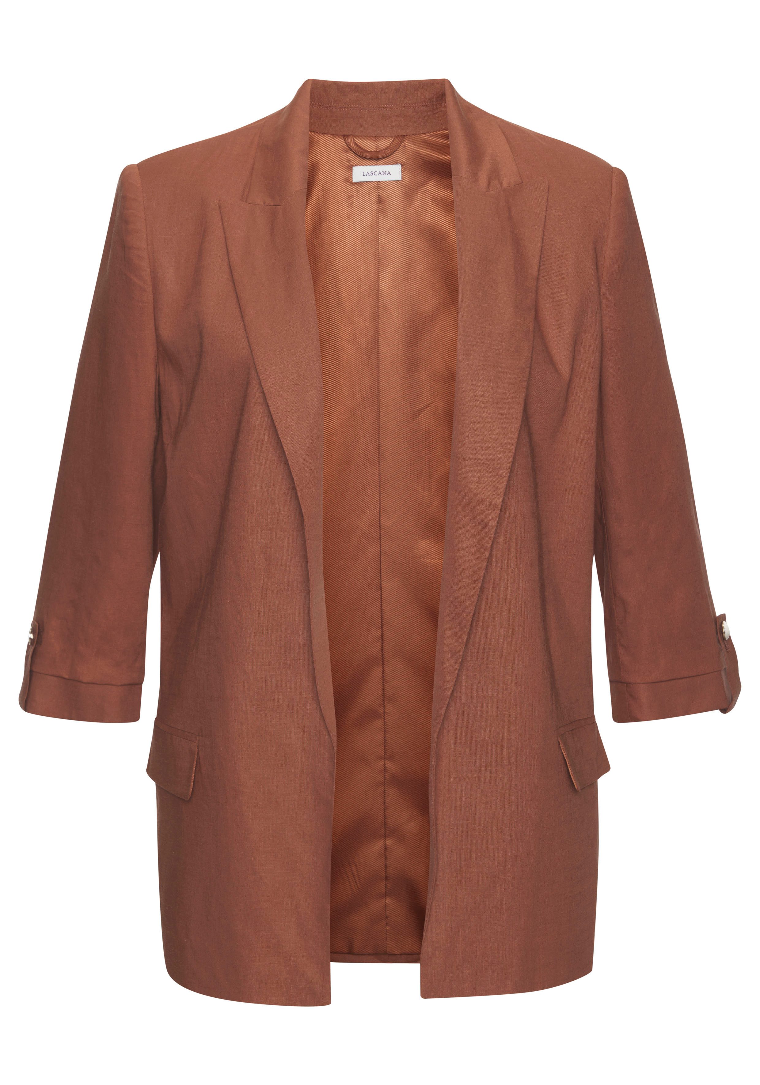 Lascana Lange blazer met aangerimpelde mouwen