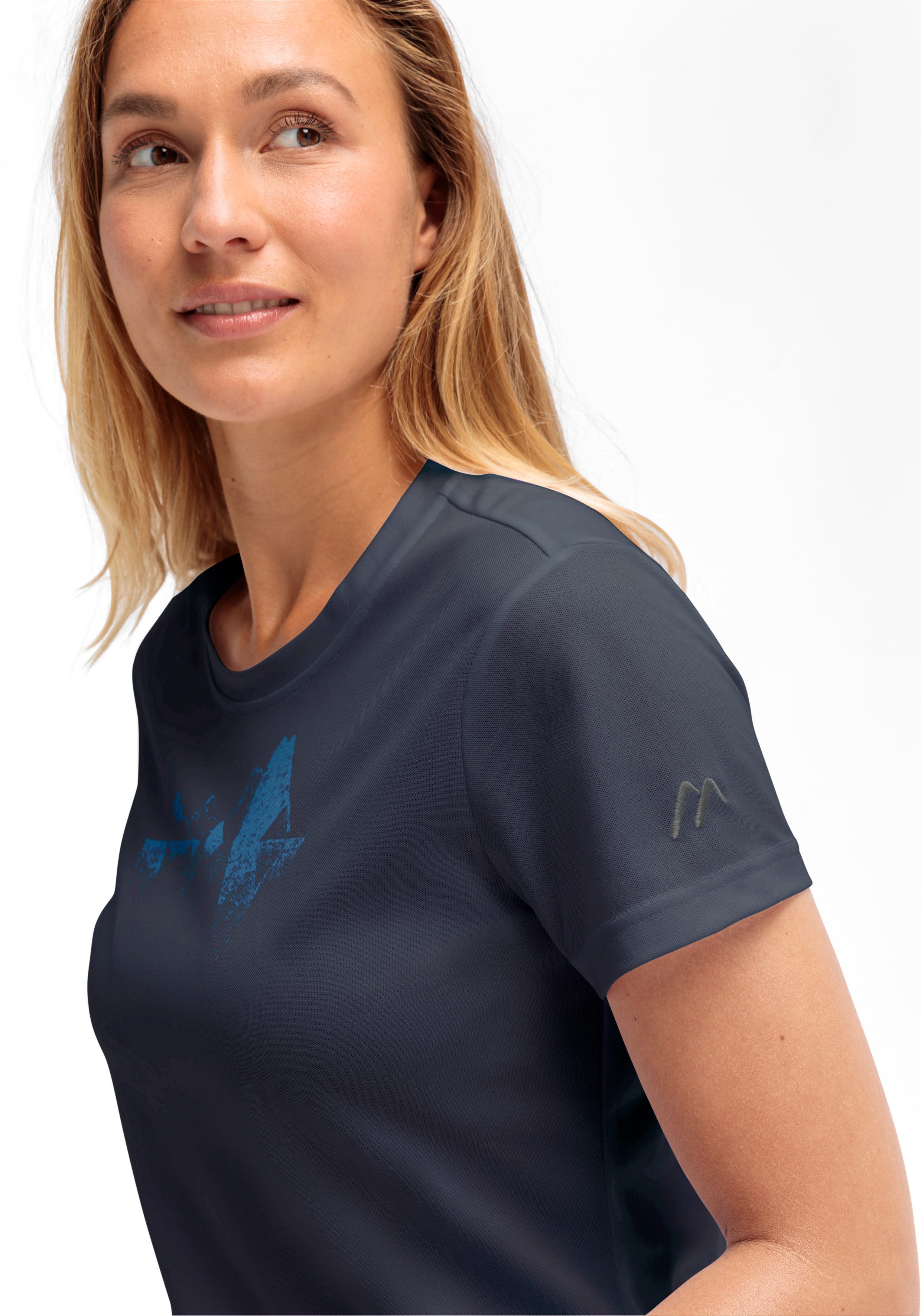 Maier Sports T-shirt Tilia Pique W Dames functioneel shirt, vrijetijdsshirt met print